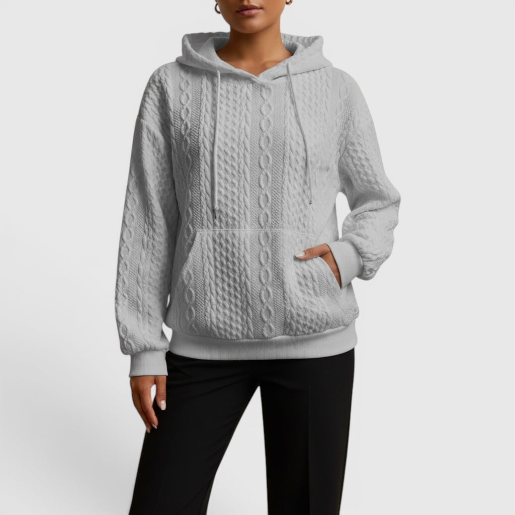 Ellmont London | Women's Plus Size Long Sleeve Hoodie Relaxed Fit Sweatshirt