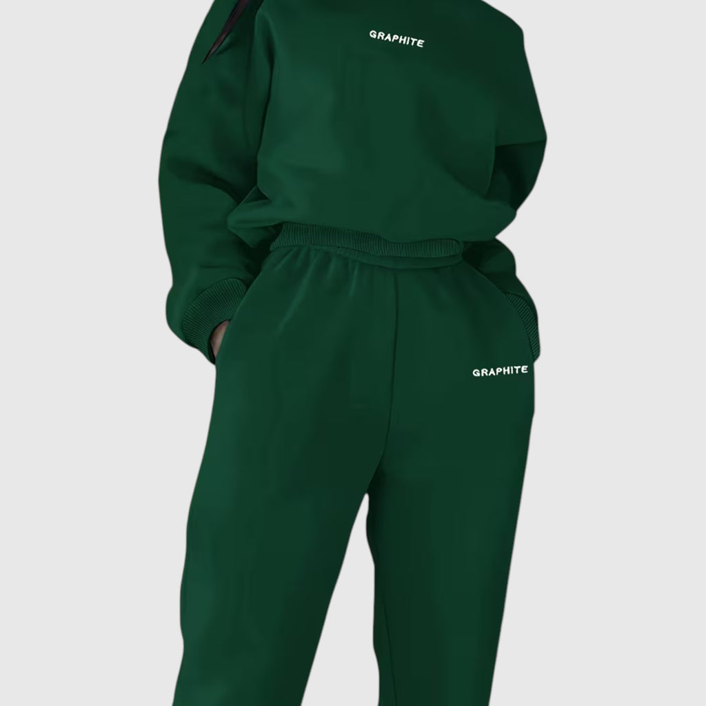 Hazel | Women's Loose Fit Embroidered Tracksuit Two-Piece Lounge Set