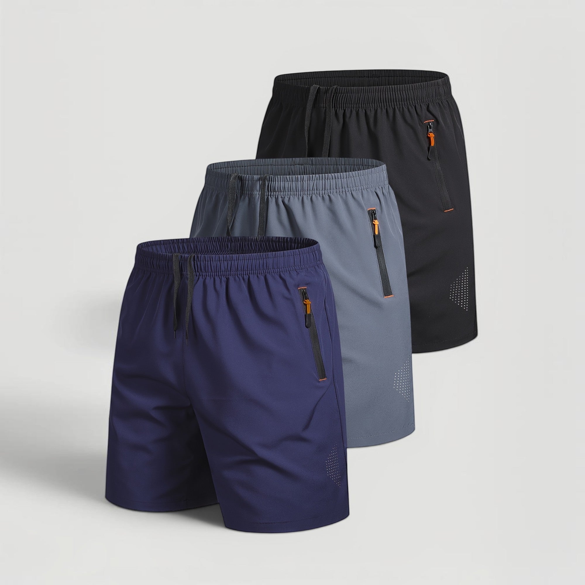 Ellmont London | Men’s Casual Outdoor Athletic Zip Pockets 3-Pack Shorts