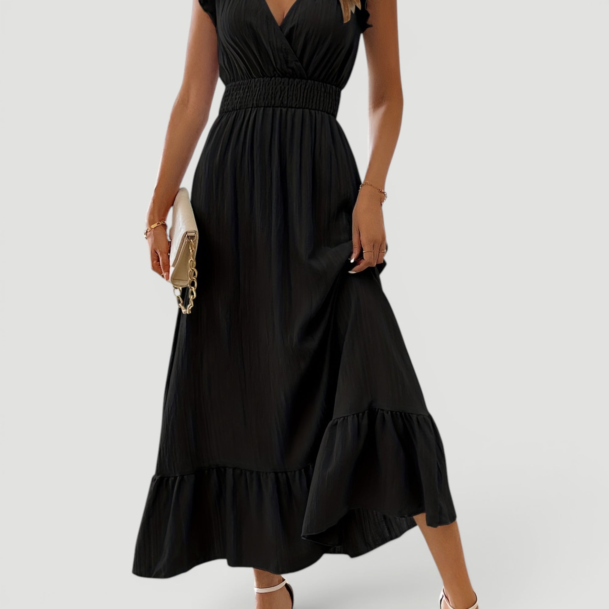 Ellmont London | Women’s Flowy V Neck Evening Summer Dress