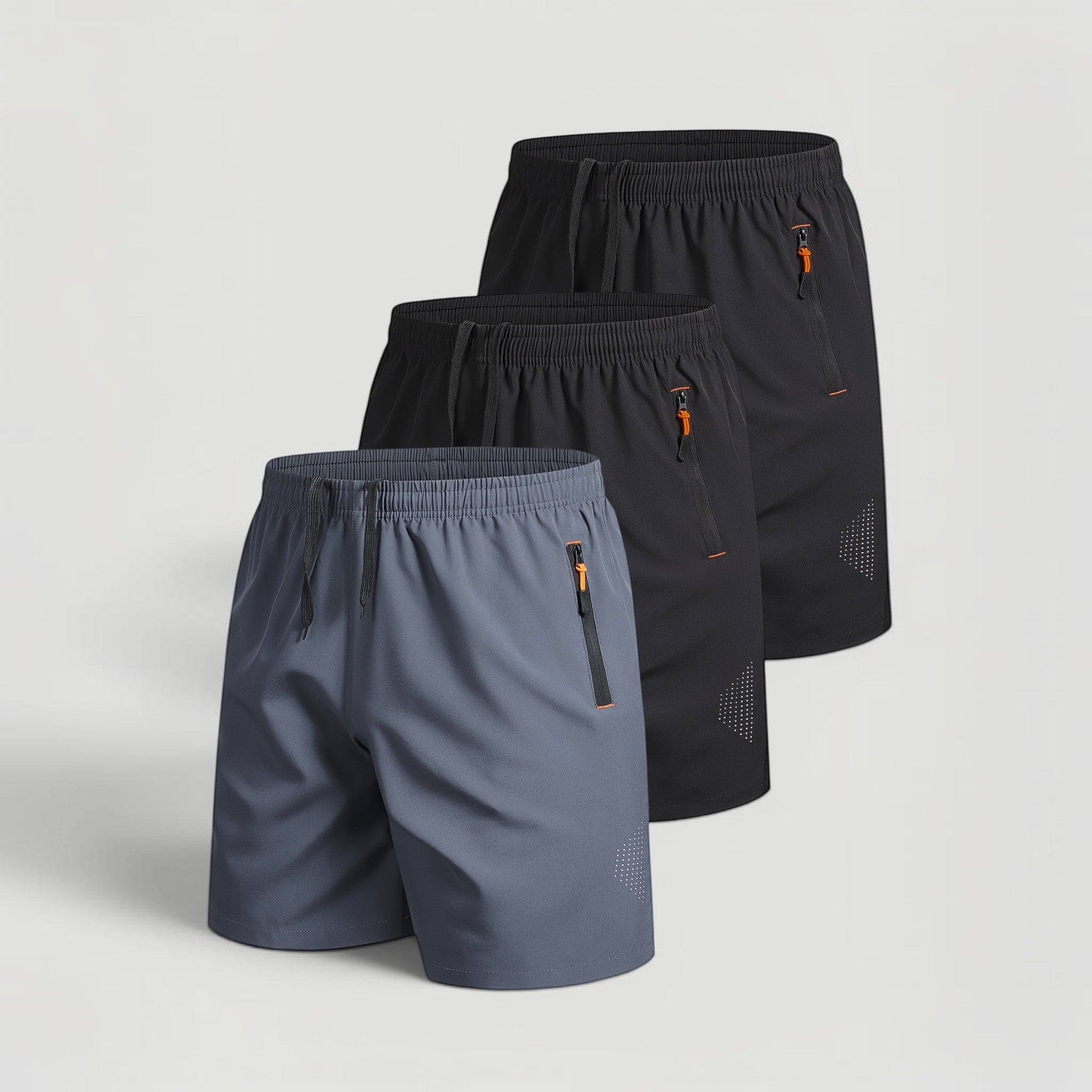 Ellmont London | Men’s Casual Outdoor Athletic Zip Pockets 3-Pack Shorts