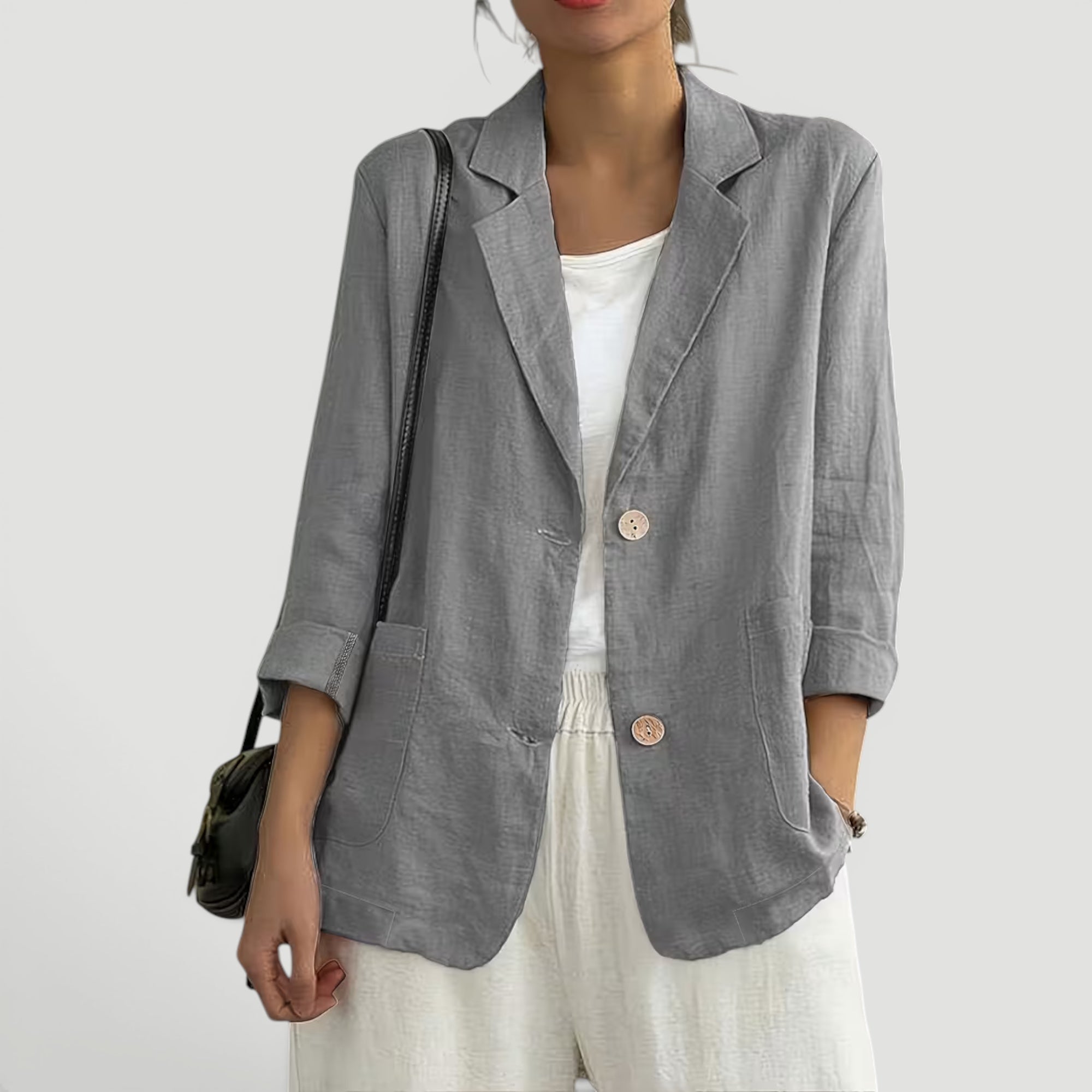 Ellmont London | Women's Summer 2 Button Blazer Jacket with Pockets