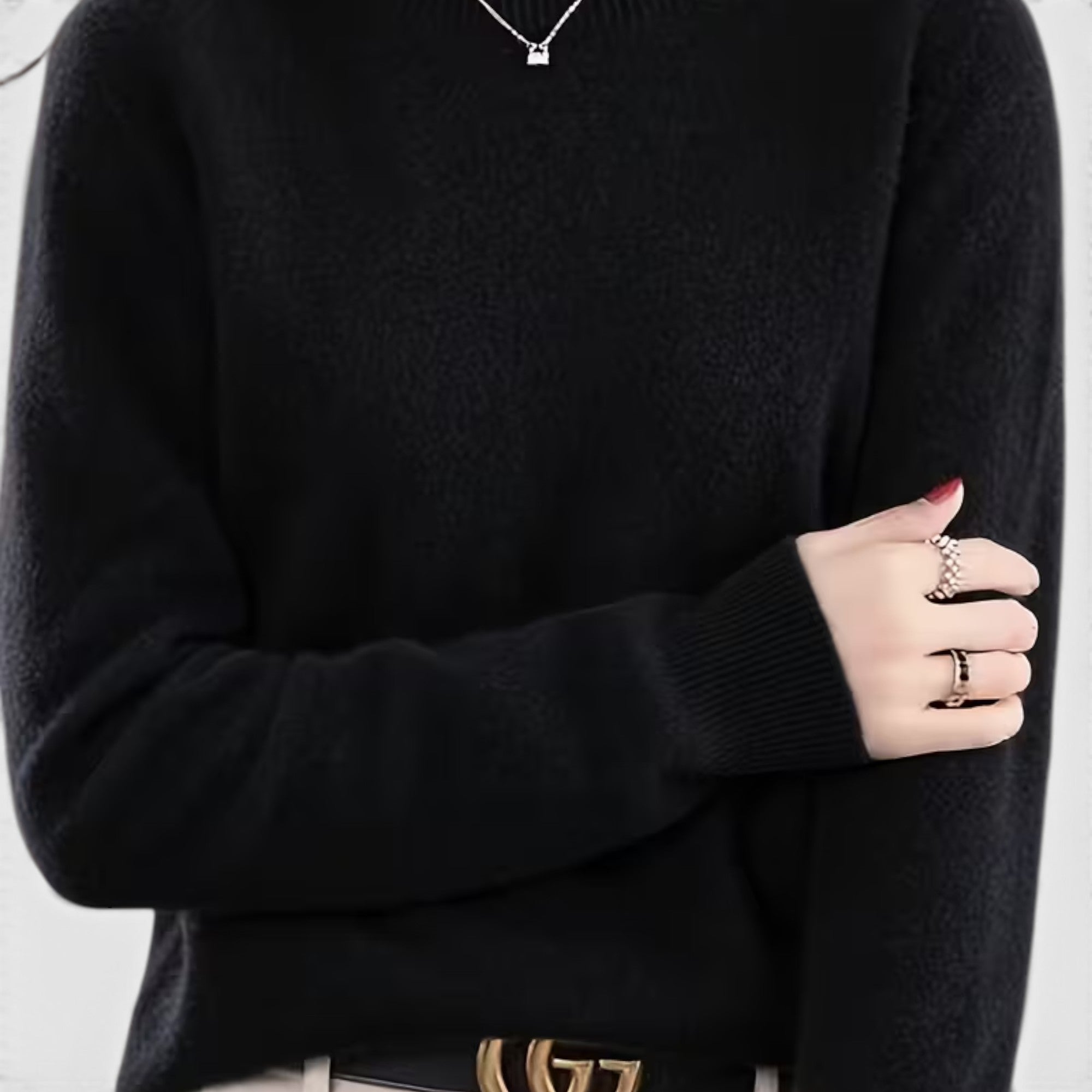 Juno | Women's Crewneck Sweater – Casual Loose Fit Everyday Knit Top