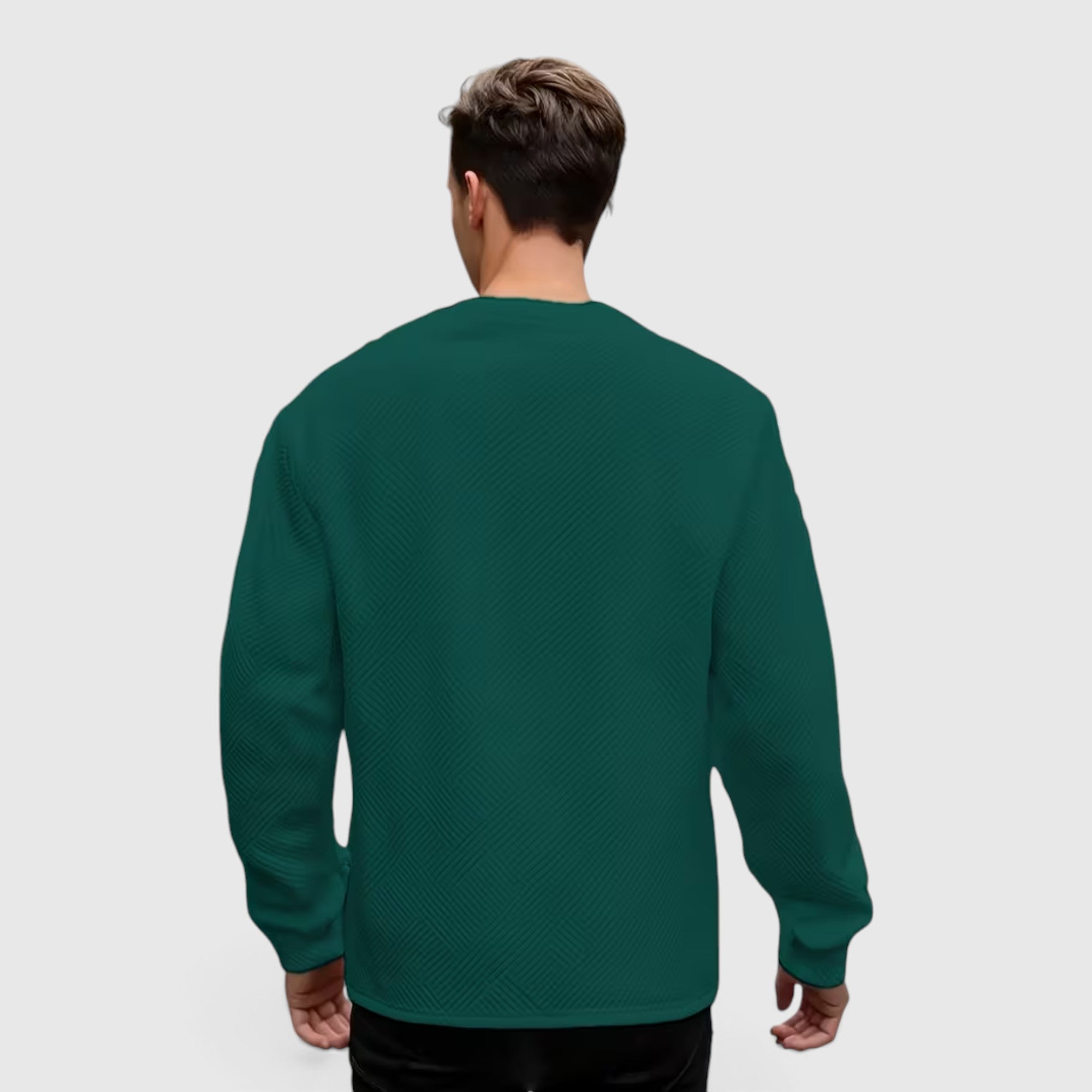 Nathan | Men's Casual Jacquard Sweatshirt – Long Sleeve Crew Neck Sweater