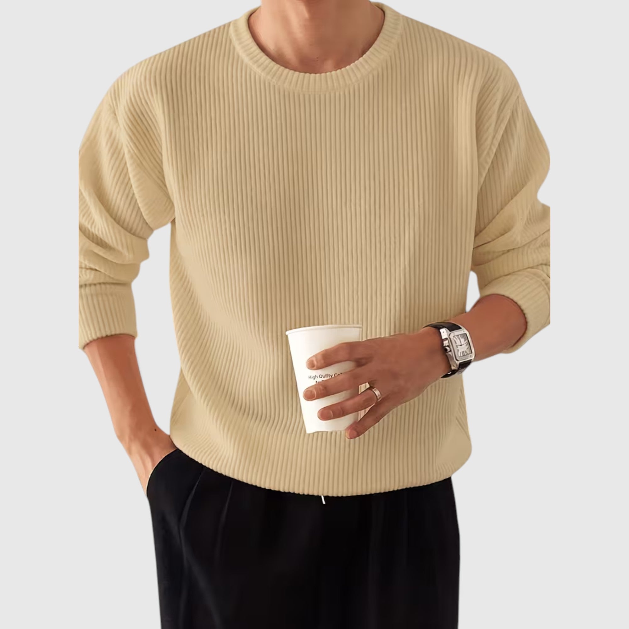 Liam | Men's Crewneck Sweater Loose Fit Everyday Knit Sweatshirt