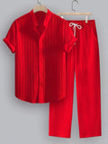 Ellmont London | Men’s Summer 2 Piece Set Casual Shirt and Drawstring Pants