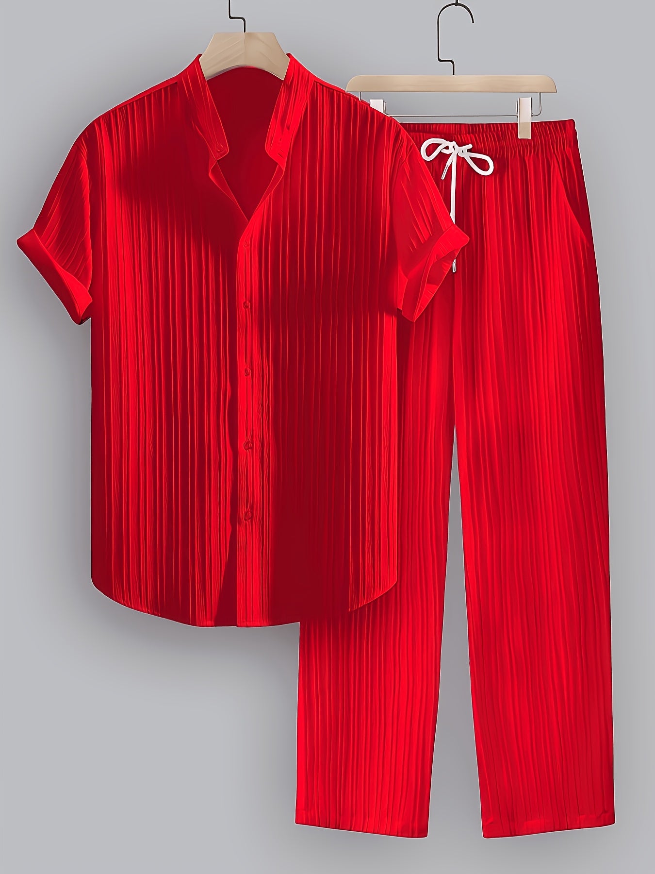 Ellmont London | Men’s Summer 2 Piece Set Casual Shirt and Drawstring Pants