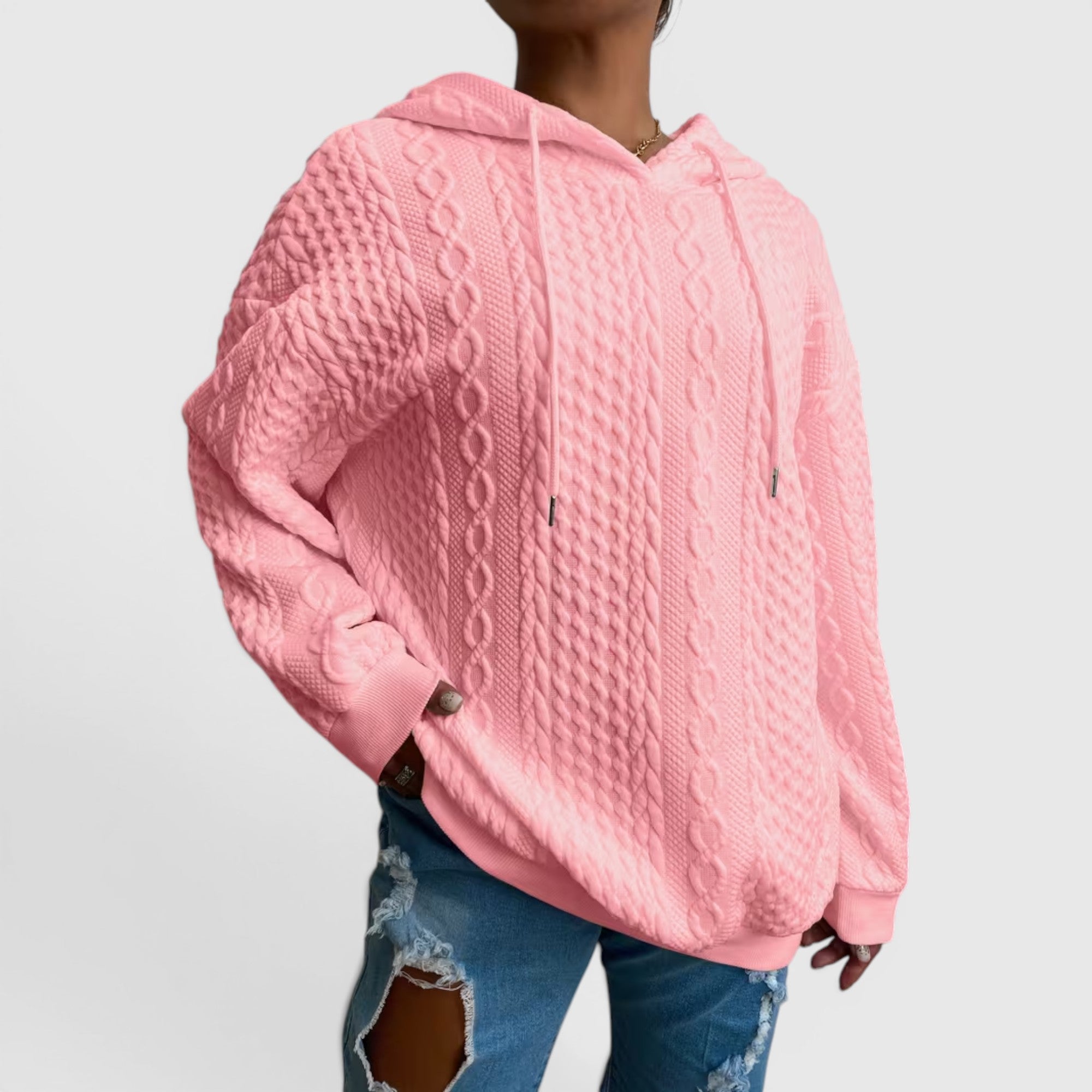 Ellmont London | Women's Plus Size Long Sleeve Hoodie Relaxed Fit Sweatshirt
