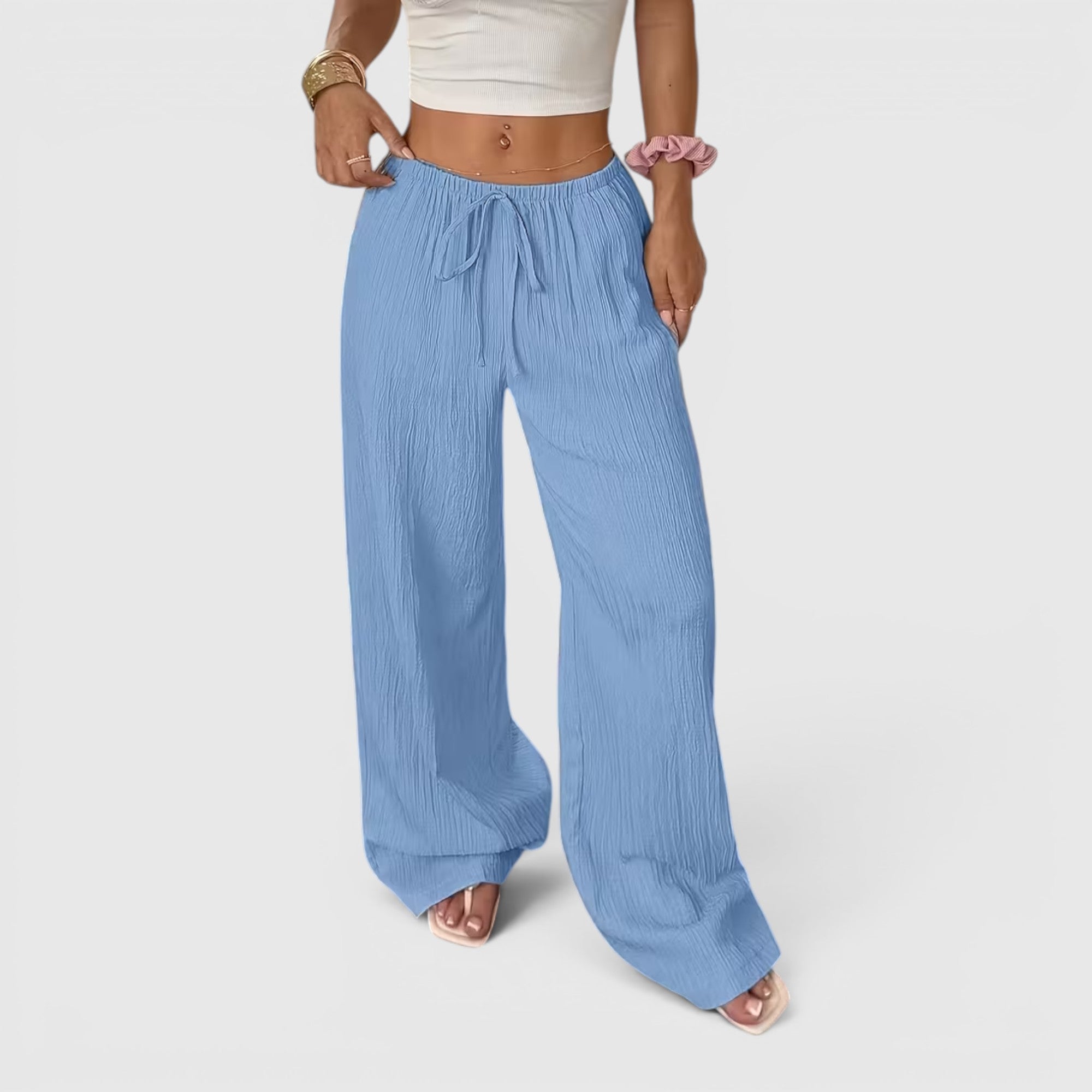 Greta | Women's Loose Straight Leg Trouser Set Lightweight Casual Outfit