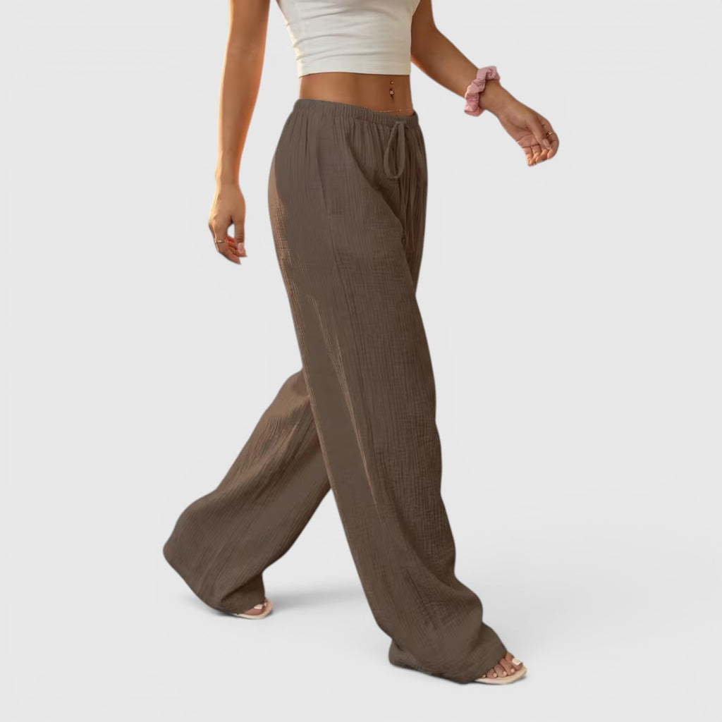 Greta | Women's Loose Straight Leg Trouser Set Lightweight Casual Outfit