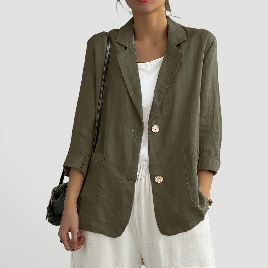 Ellmont London | Women's Summer 2 Button Blazer Jacket with Pockets