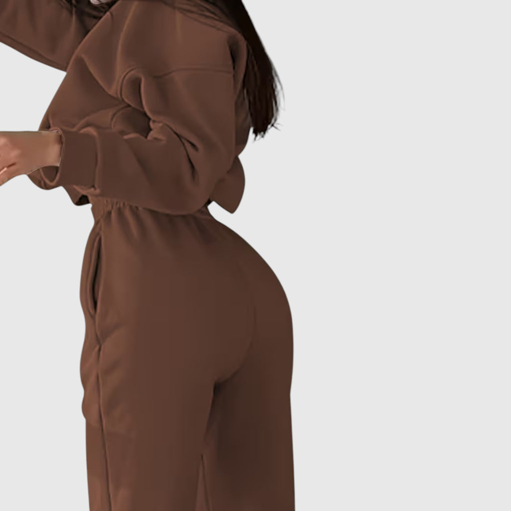 Hazel | Women's Loose Fit Embroidered Tracksuit Two-Piece Lounge Set
