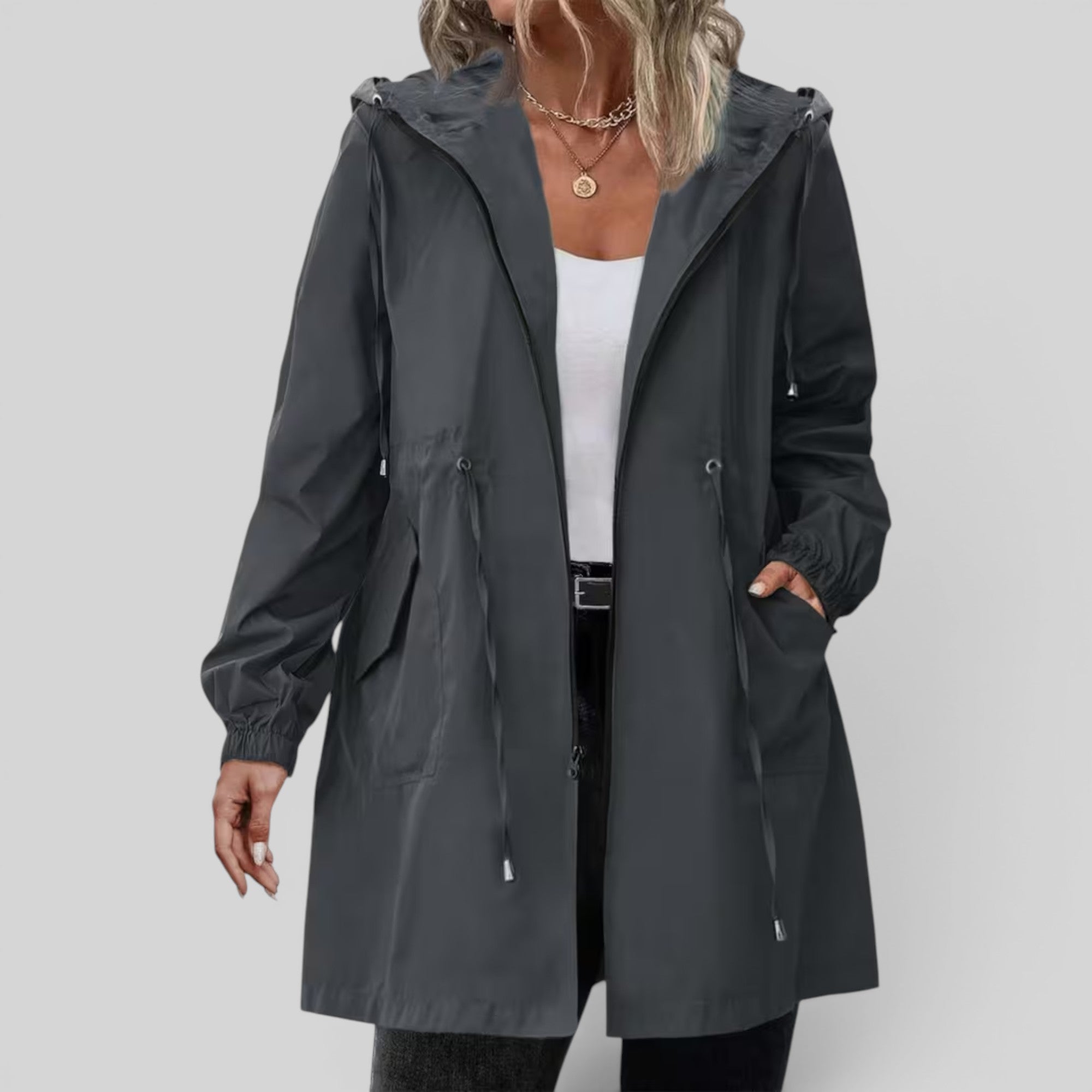 Ellmont London | Women's Waterproof Trench Coat Full Zip Outdoor Rain Jacket