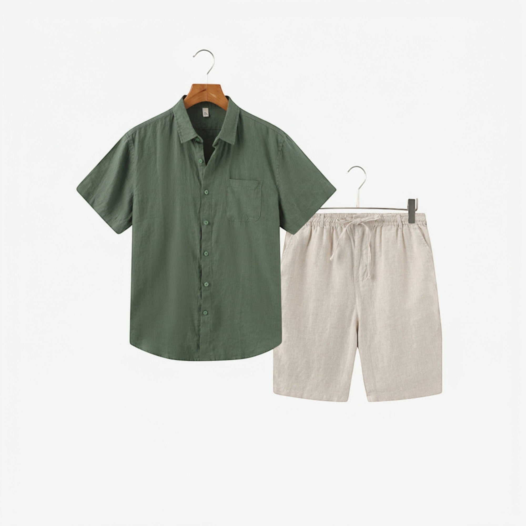 Ellmont London | Men's Lightweight Linen Shirt and Shorts Matching Set