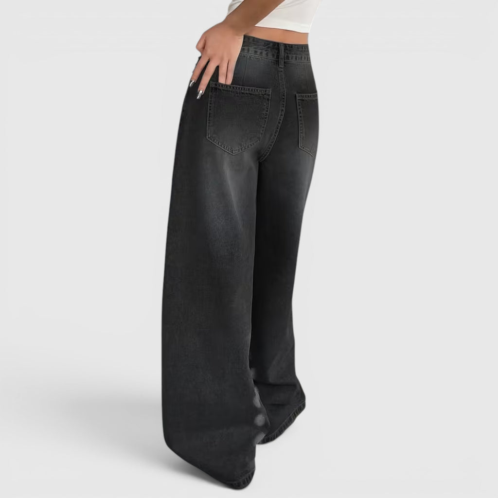 Ellmont London | Women's Oversized Baggy Jeans Loose Fit Floor Length Denim