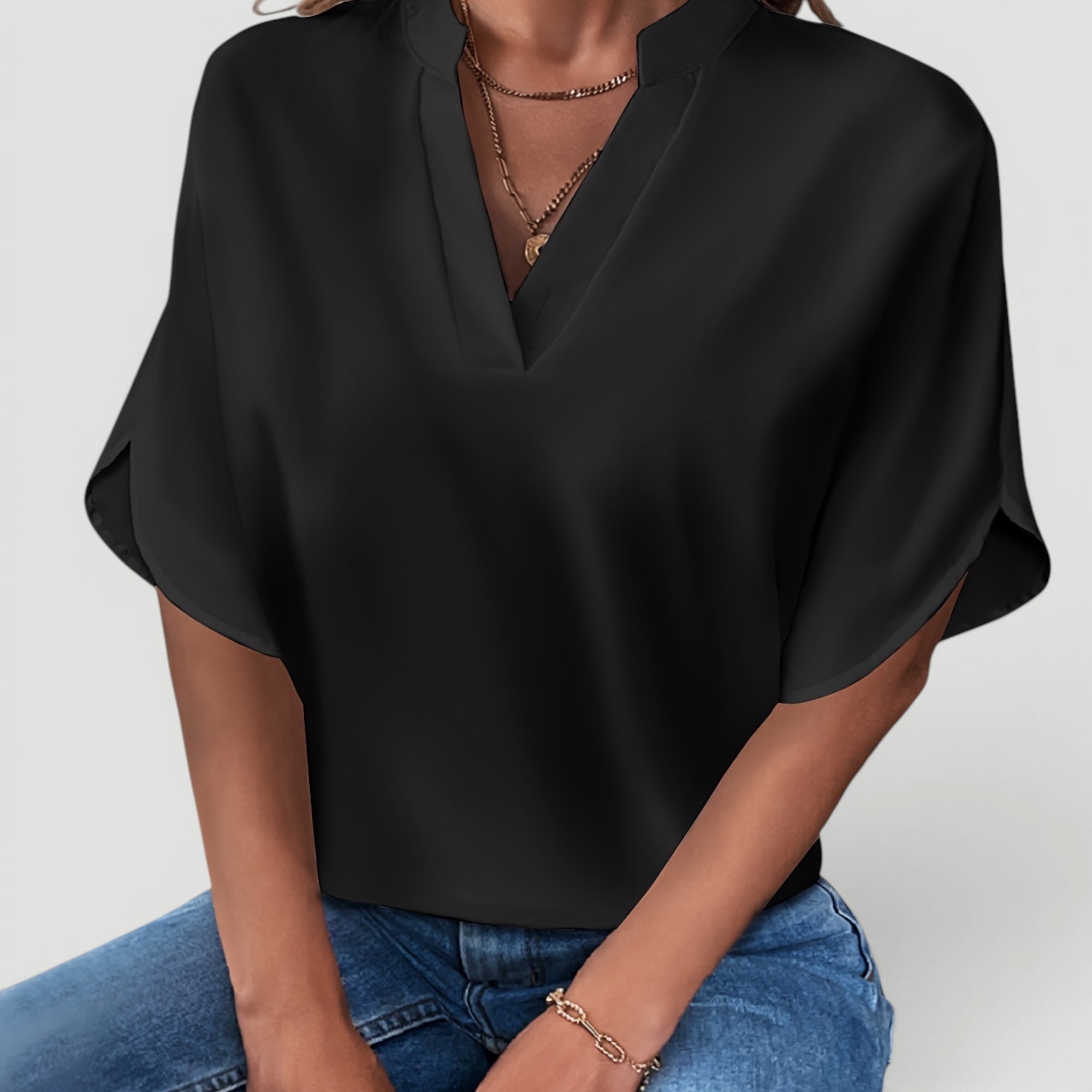 Ellmont London | Women’s Lightweight Blouse Elegant Short Sleeve