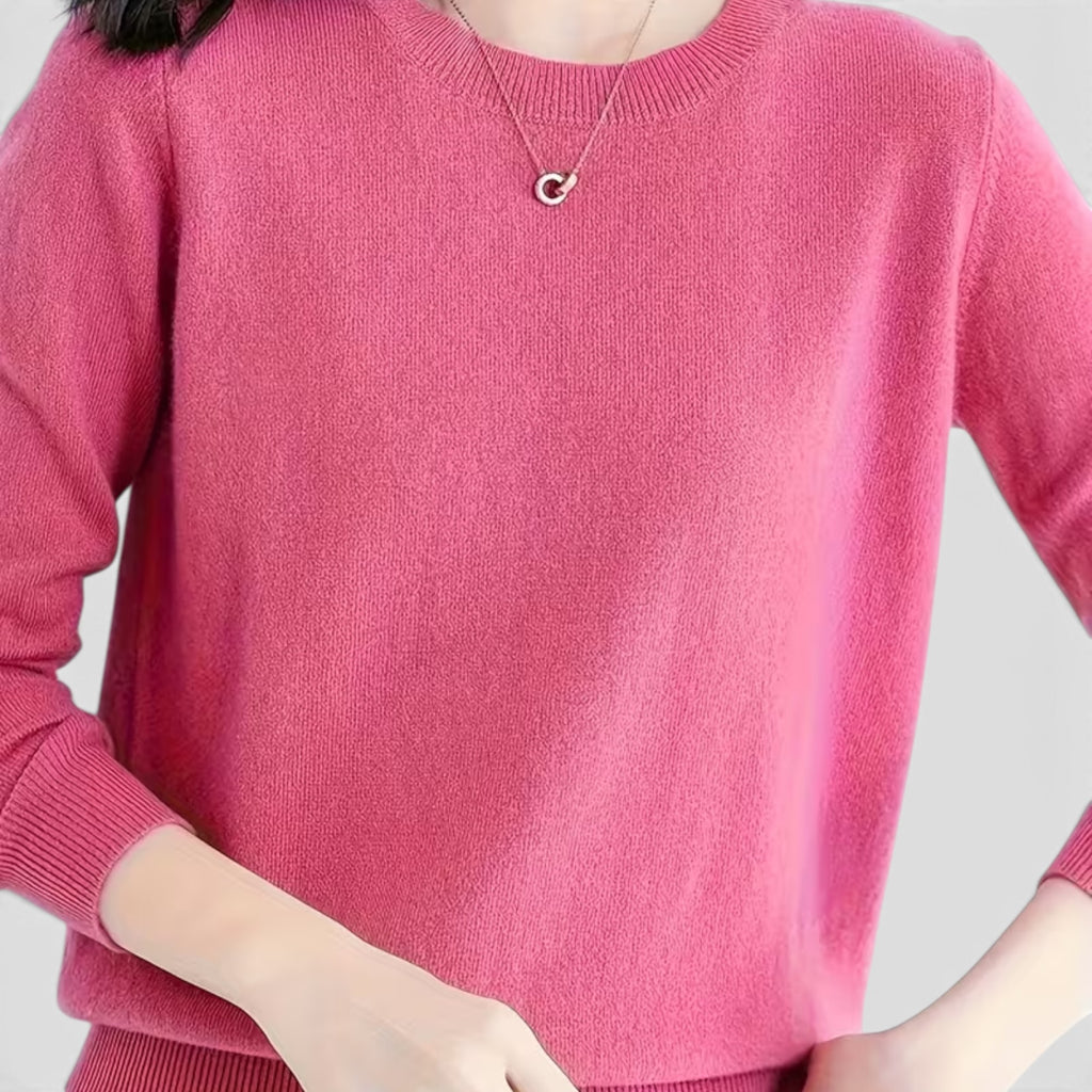Juno | Women's Crewneck Sweater – Casual Loose Fit Everyday Knit Top