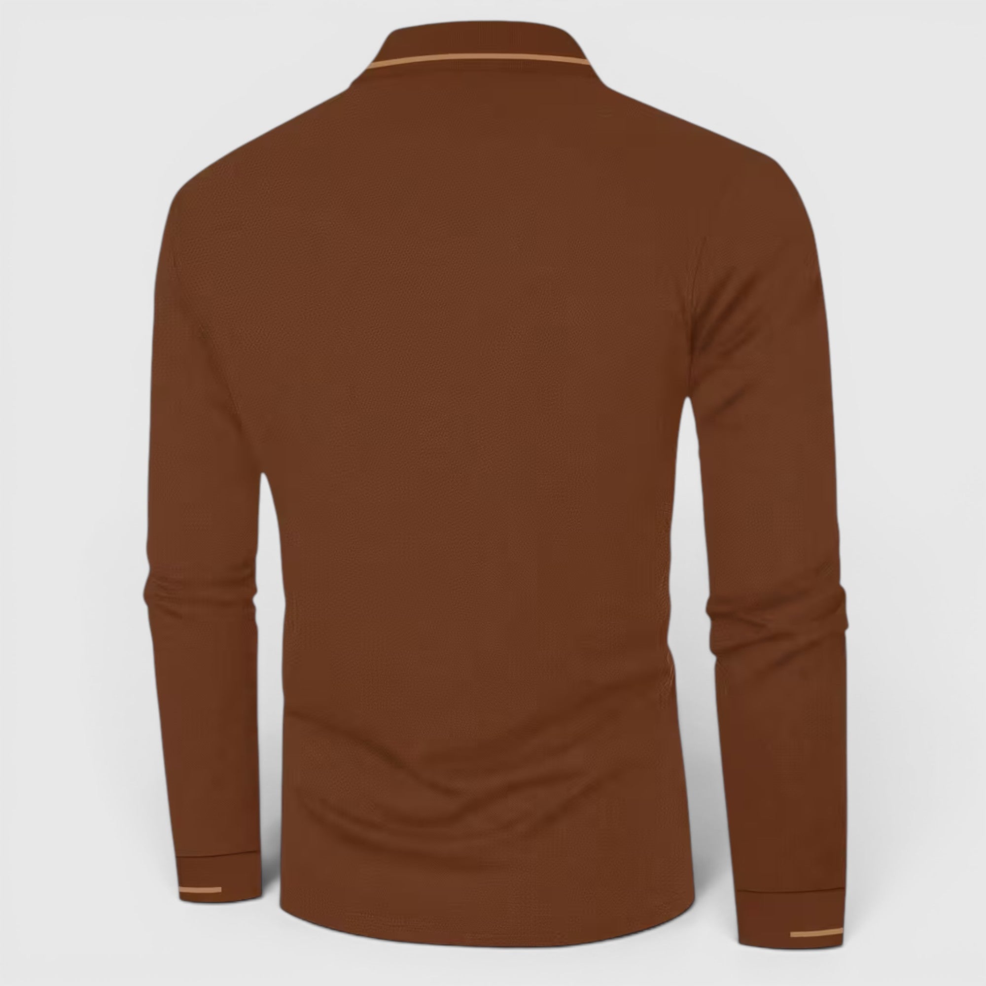 Isaac | Men's Casual Polo Shirt Long Sleeve Rib-Knit Everyday Wear