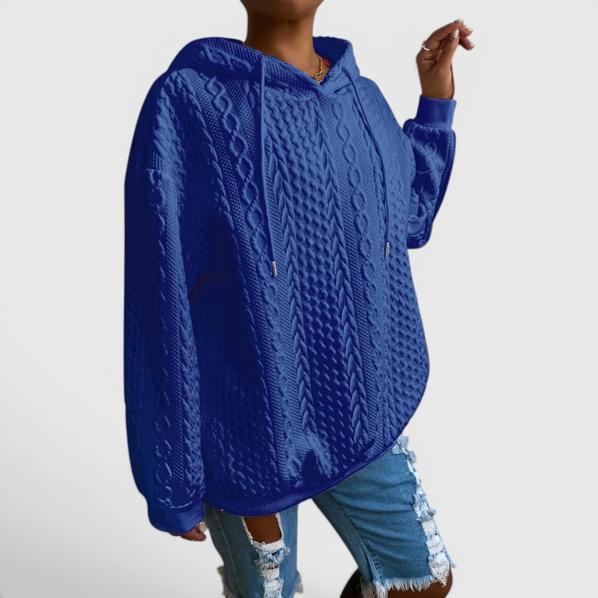 Ellmont London | Women's Plus Size Long Sleeve Hoodie Relaxed Fit Sweatshirt