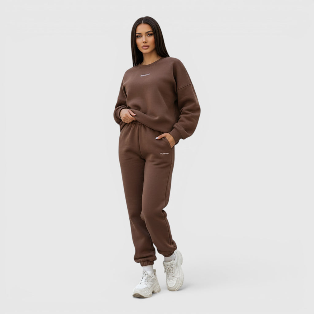 Hazel | Women's Loose Fit Embroidered Tracksuit Two-Piece Lounge Set