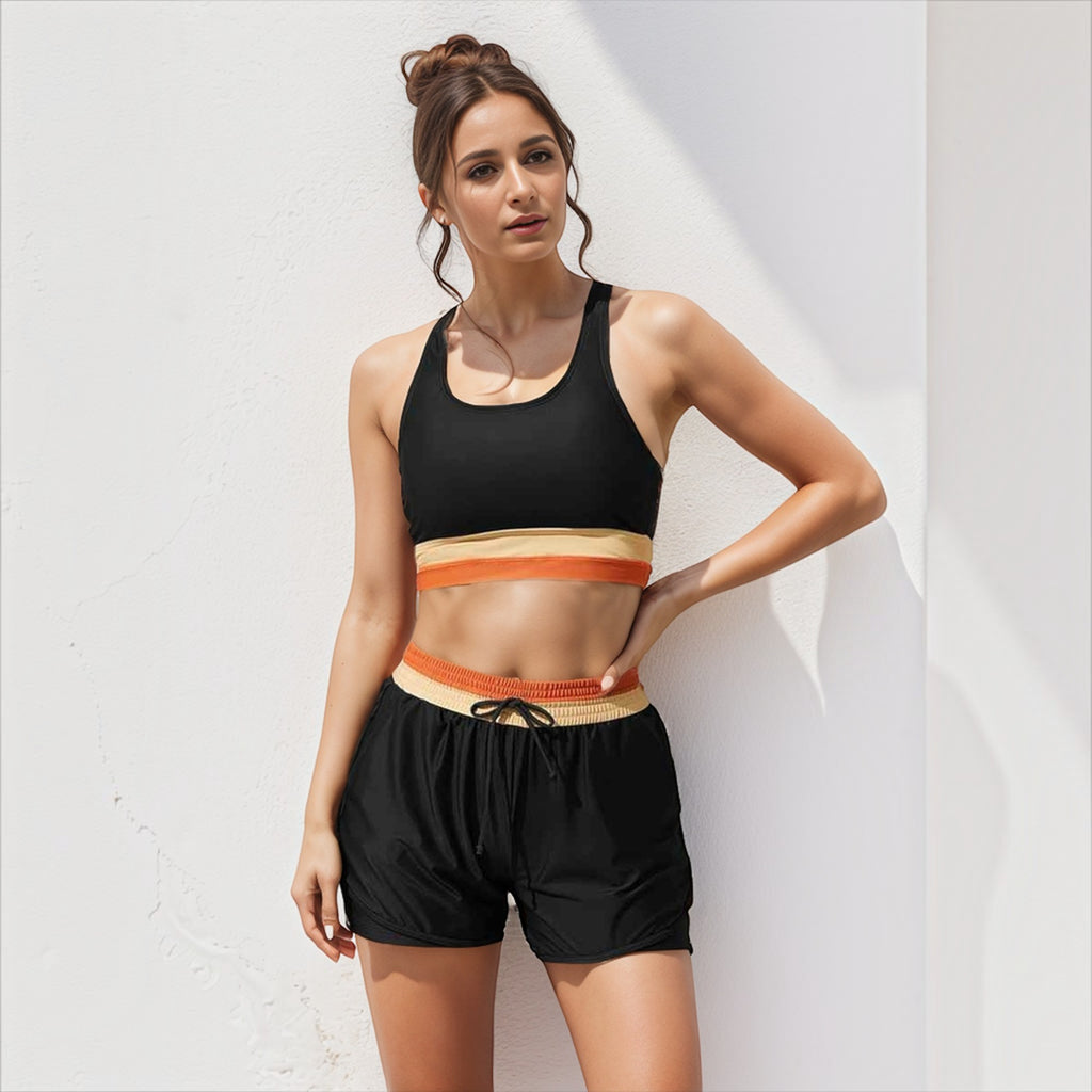 Ellmont London | Women's High Waist Bikini Set – Colorblock Beach Swimwear
