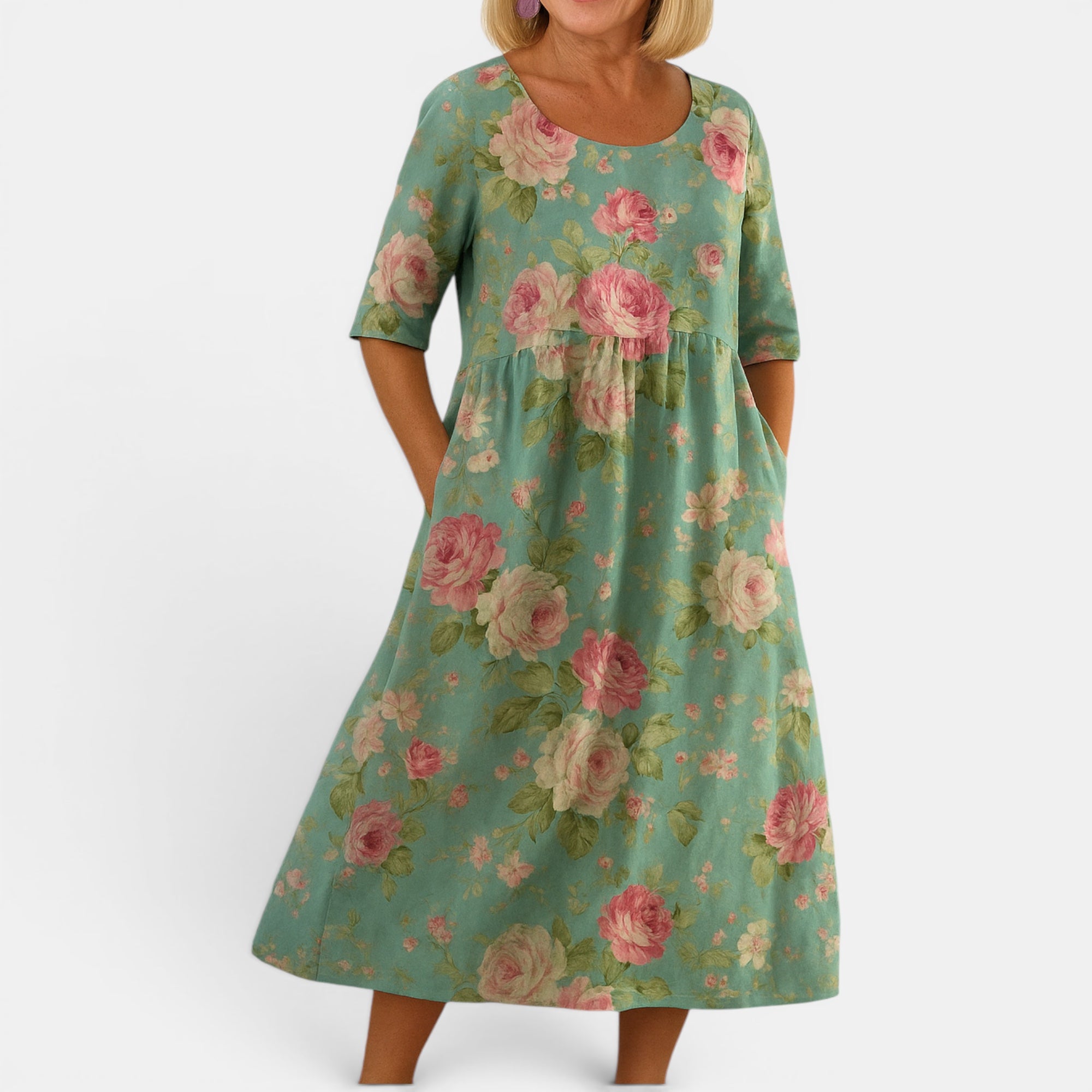 Ellmont London | Women's Lightweight Summer Midi Dress Sleeve Coverage
