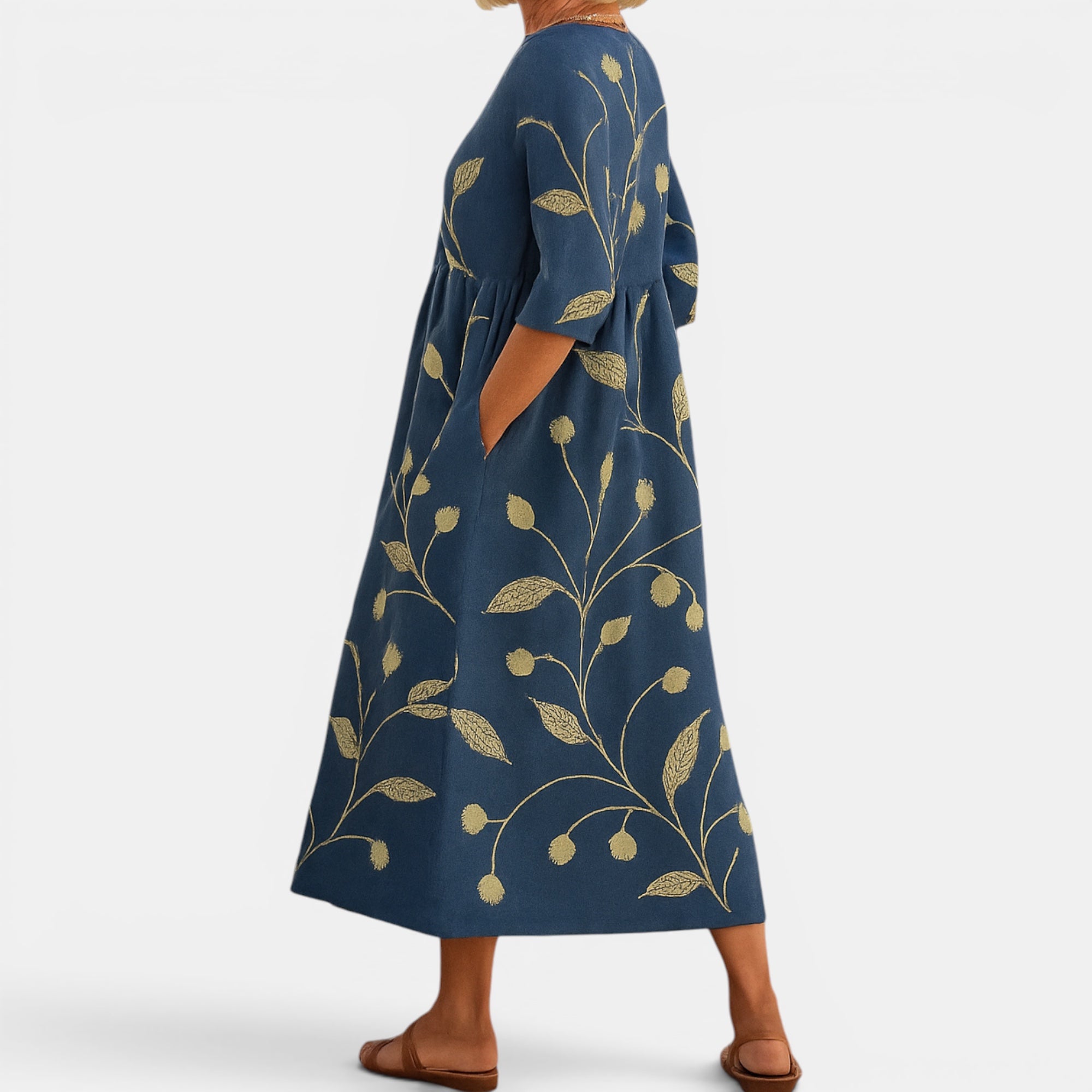 Ellmont London | Women's Lightweight Summer Midi Dress Sleeve Coverage