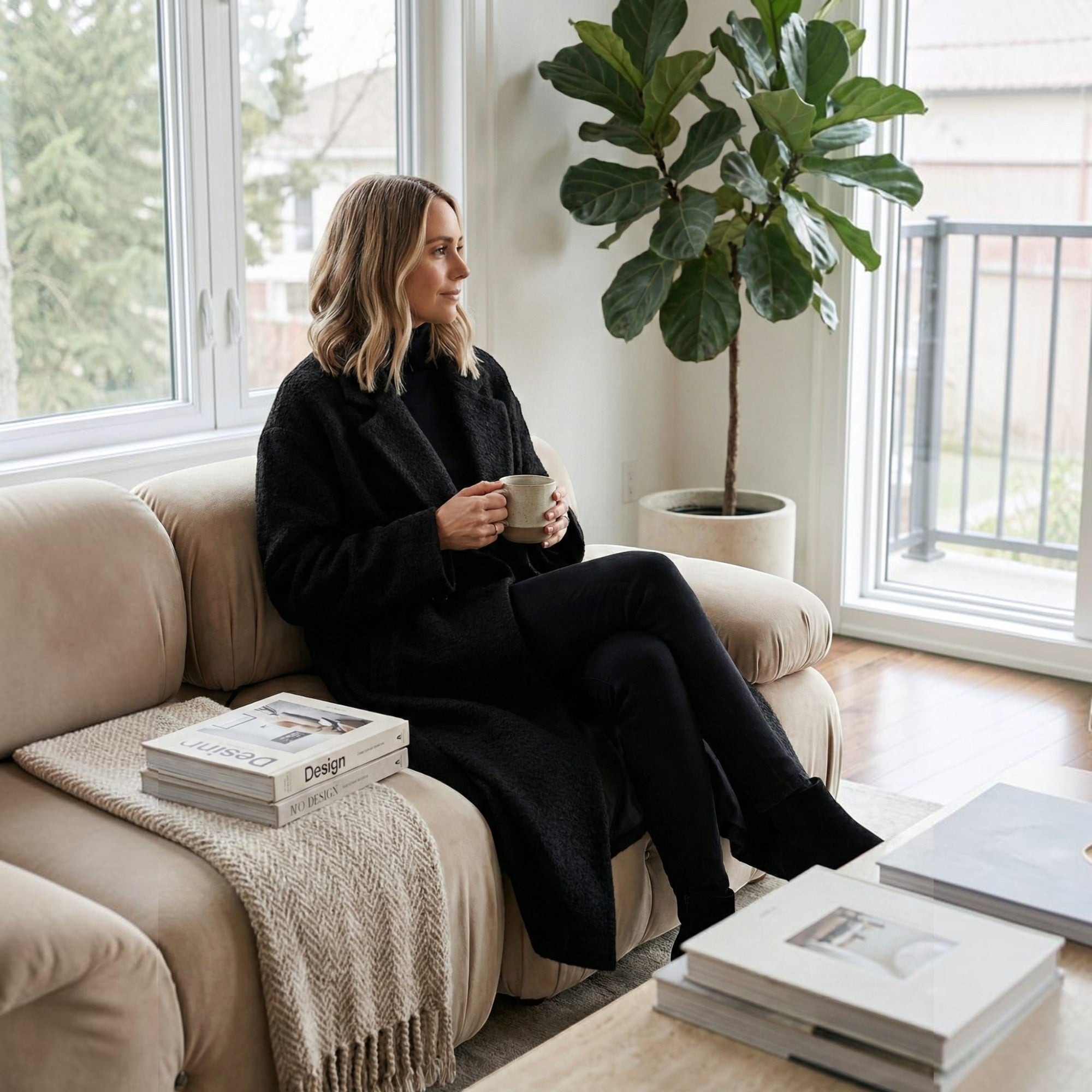 Olive | Women's Wool Blend Maxi Coat Double-Breasted Long Coat
