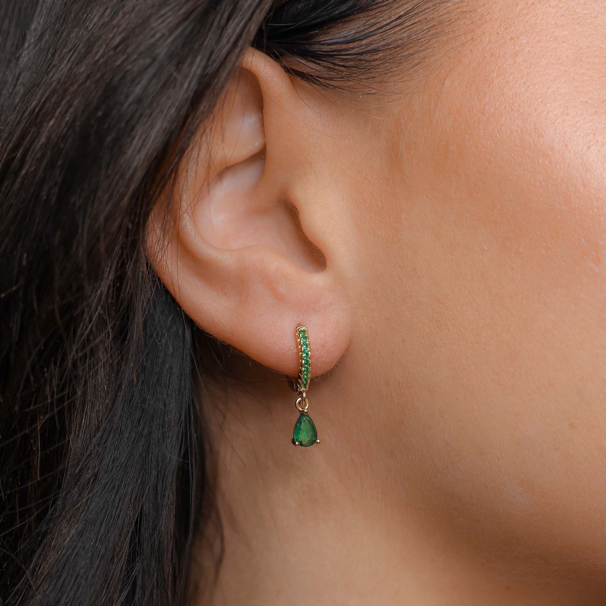 Ellmont -  Aurora Gemstone Huggie Earrings