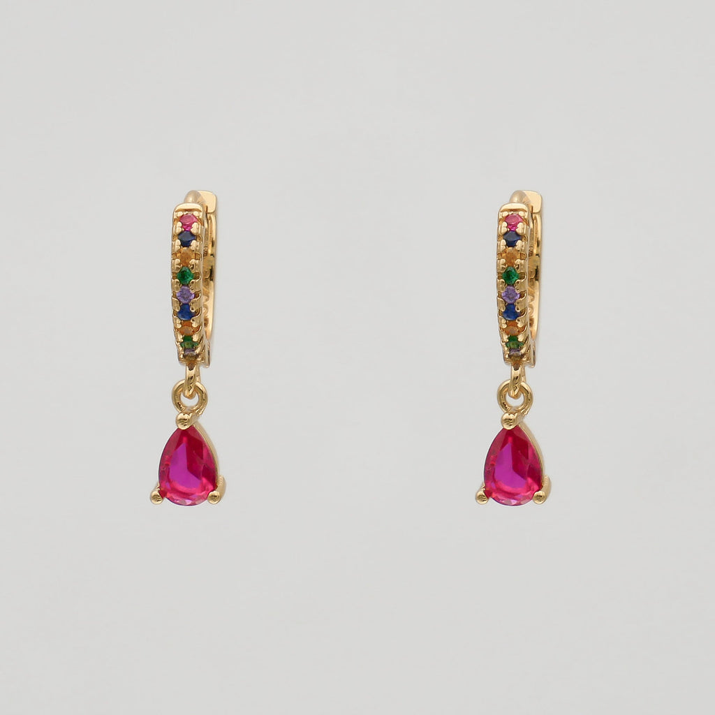 Ellmont -  Aurora Gemstone Huggie Earrings