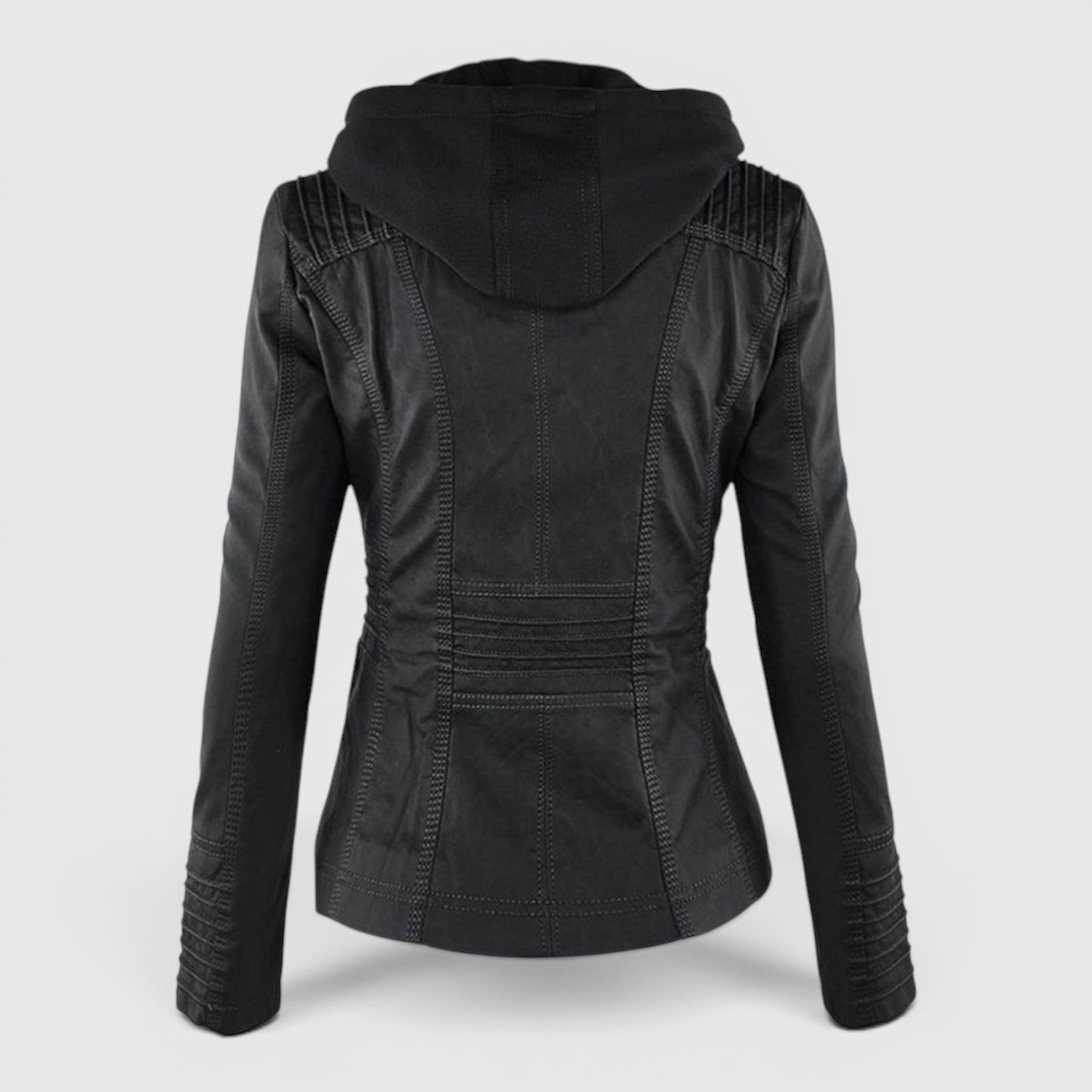 Ellmont London | Women's Warm Leather Jacket Tailored Zip Front Casual Coat