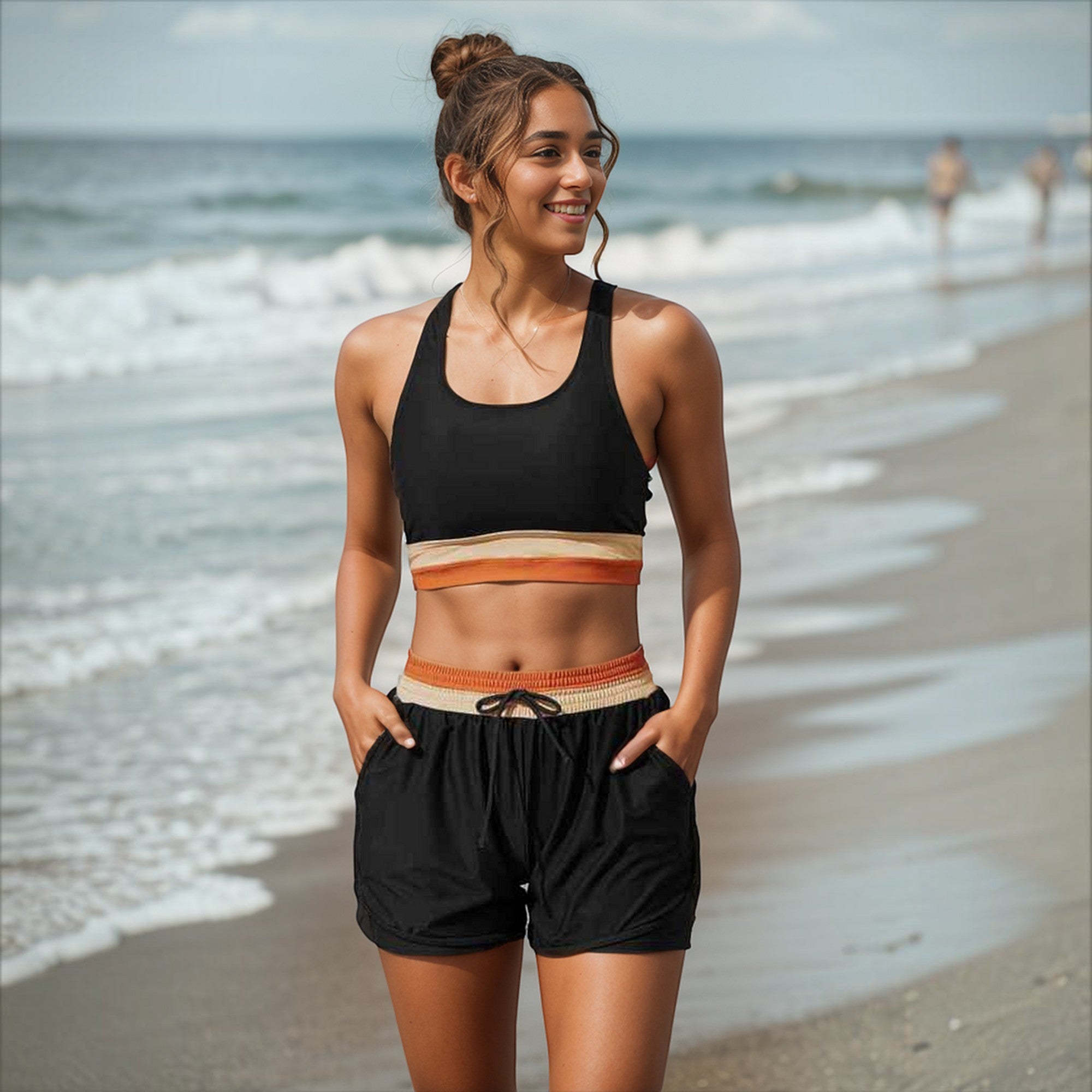Ellmont London | Women's High Waist Bikini Set – Colorblock Beach Swimwear