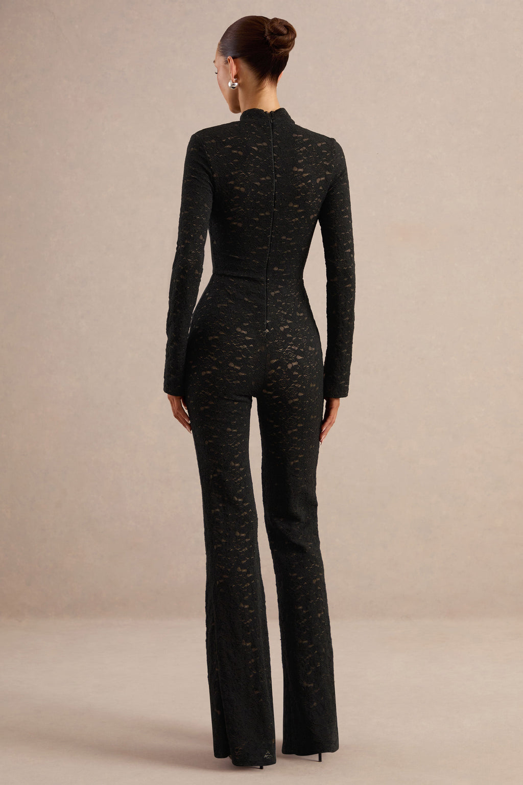 Willow | Black Lace High-Neck Jumpsuit