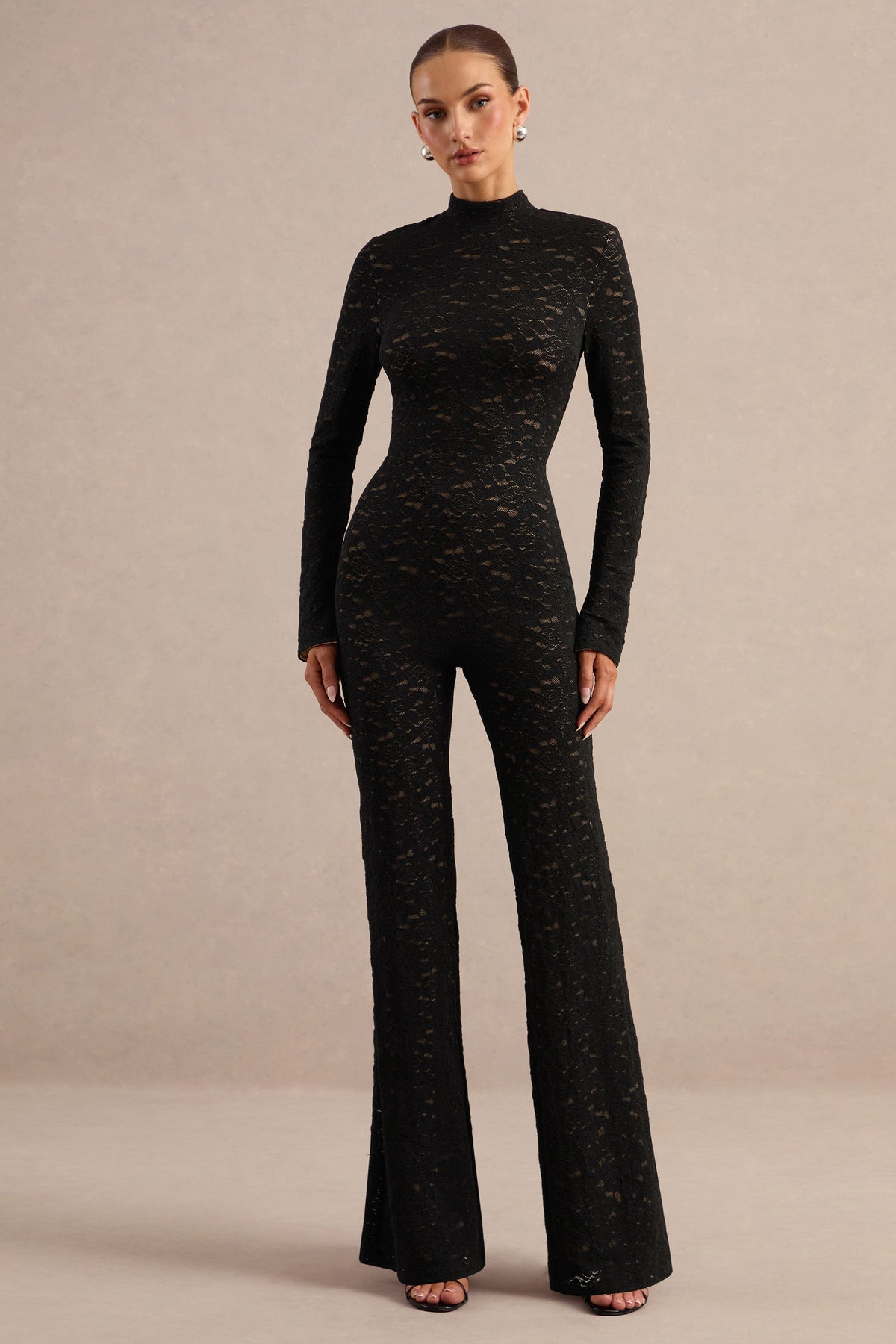 Willow | Black Lace High-Neck Jumpsuit