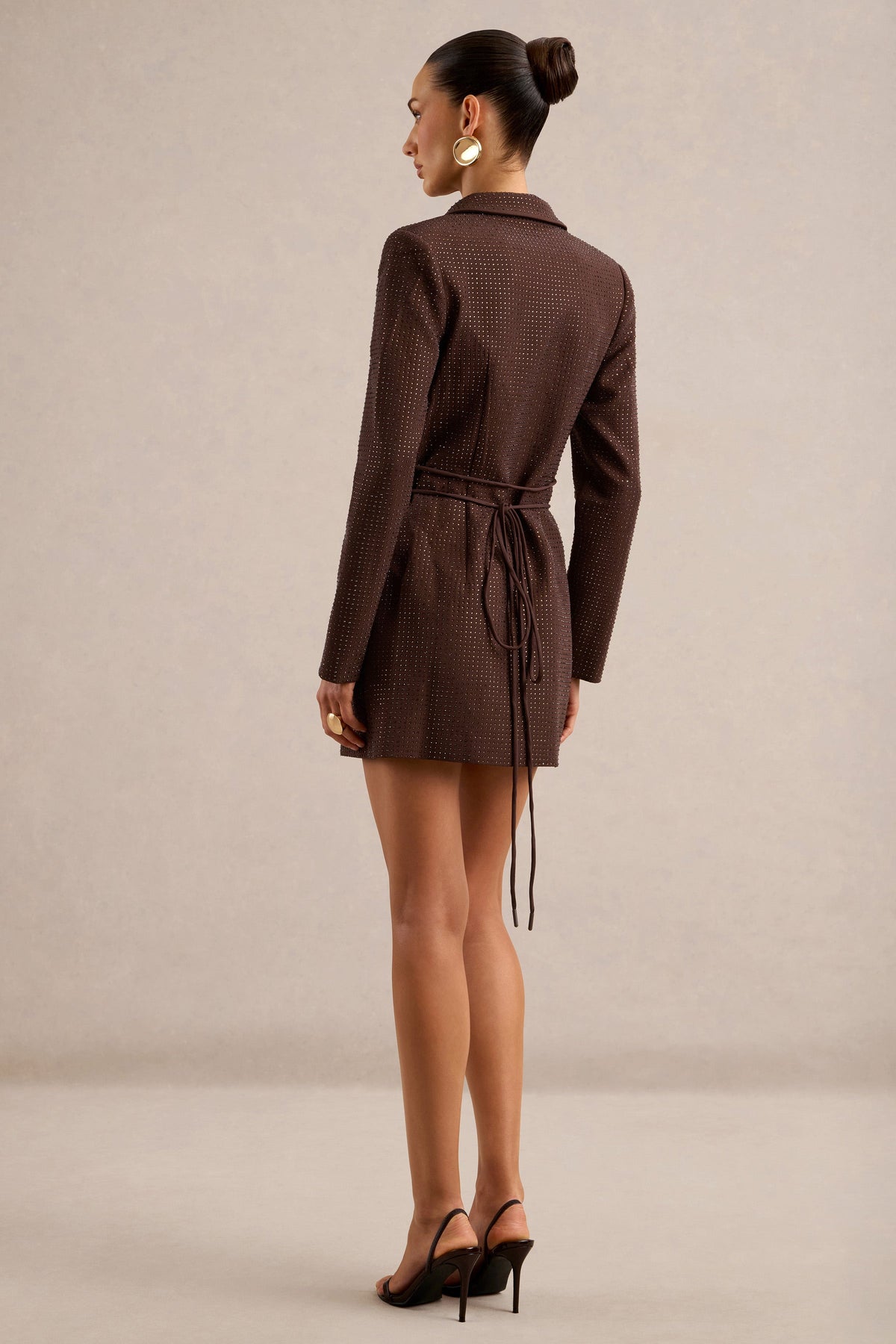 Ivy | Brown Long Sleeve Blazer Mini Dress