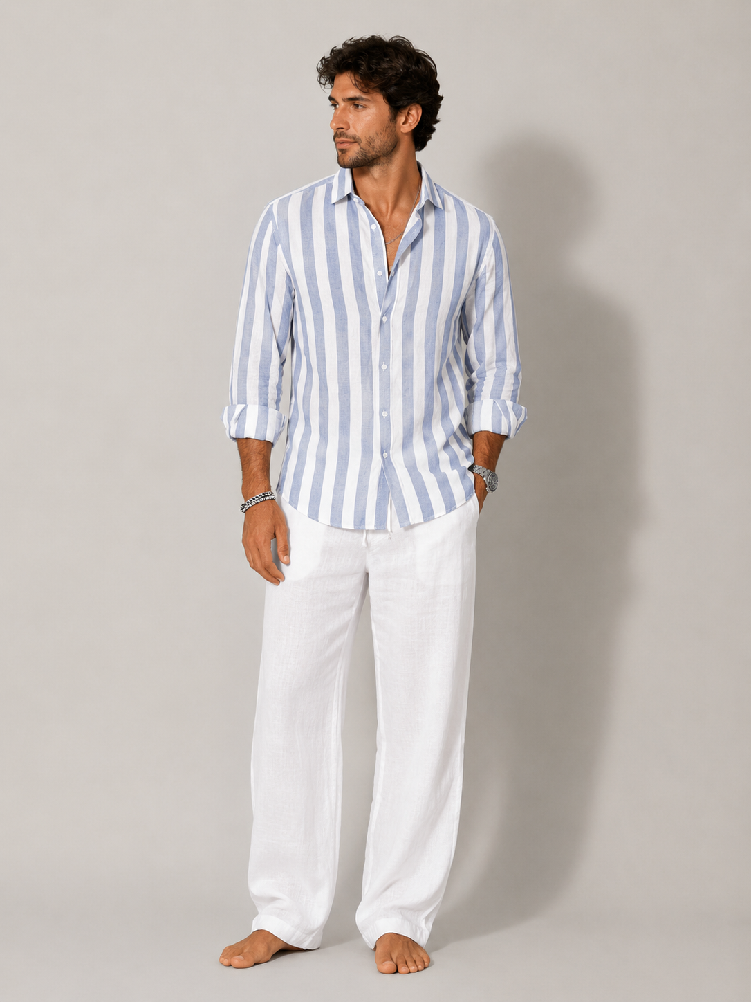 Ellmont London | Men’s Breathable Striped Summer Shirt