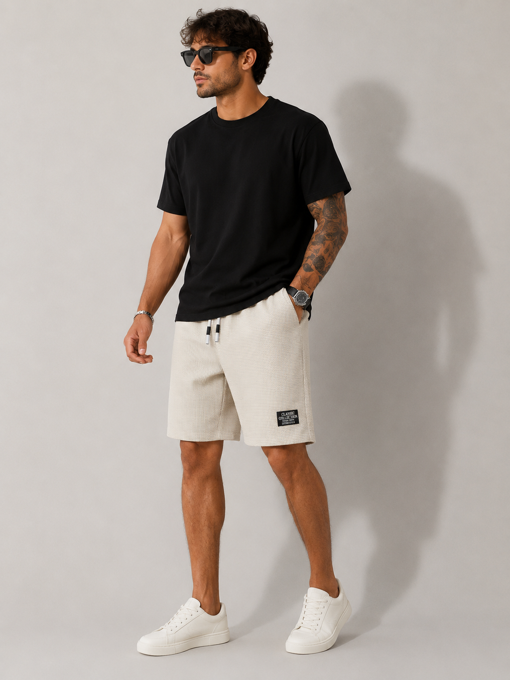 Ellmont London | Men’s Summer Drawstring Breathable Textured Shorts