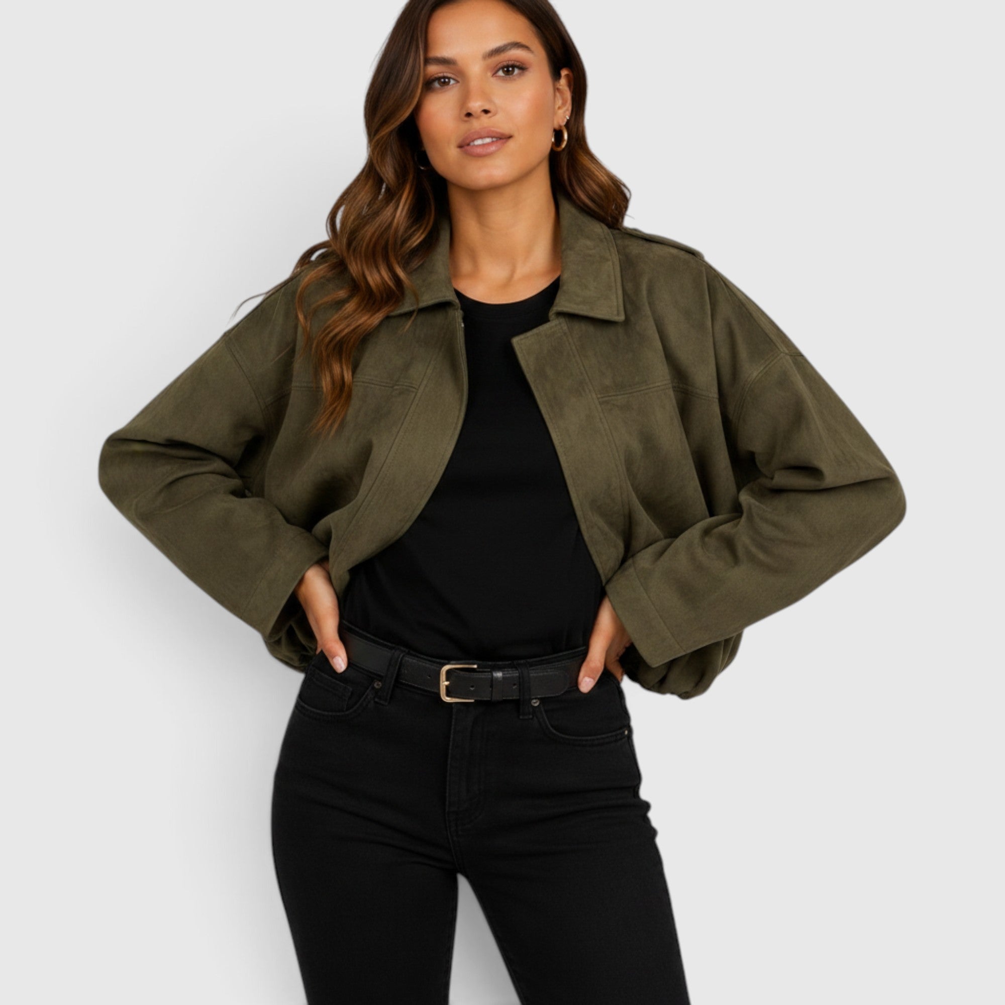 Tessa | Women's Suede Jacket Oversized Casual Bomber Jacket