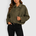 Tessa | Women's Suede Jacket Oversized Casual Bomber Jacket