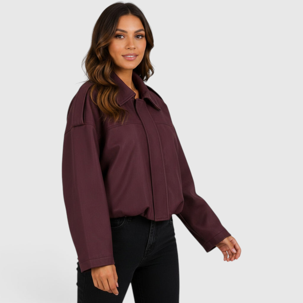 Tessa | Women's Suede Jacket Oversized Casual Bomber Jacket