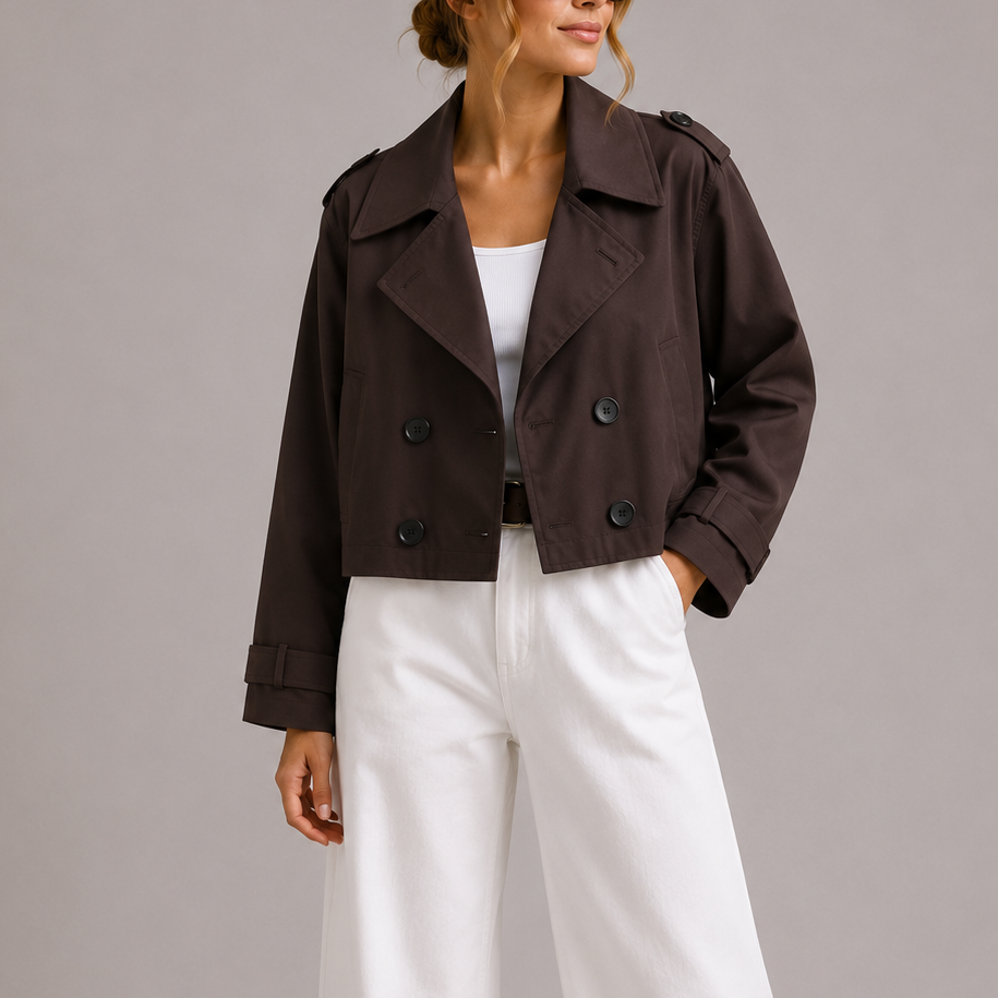 Ruby | Women's Cropped Trench Coat Jacket