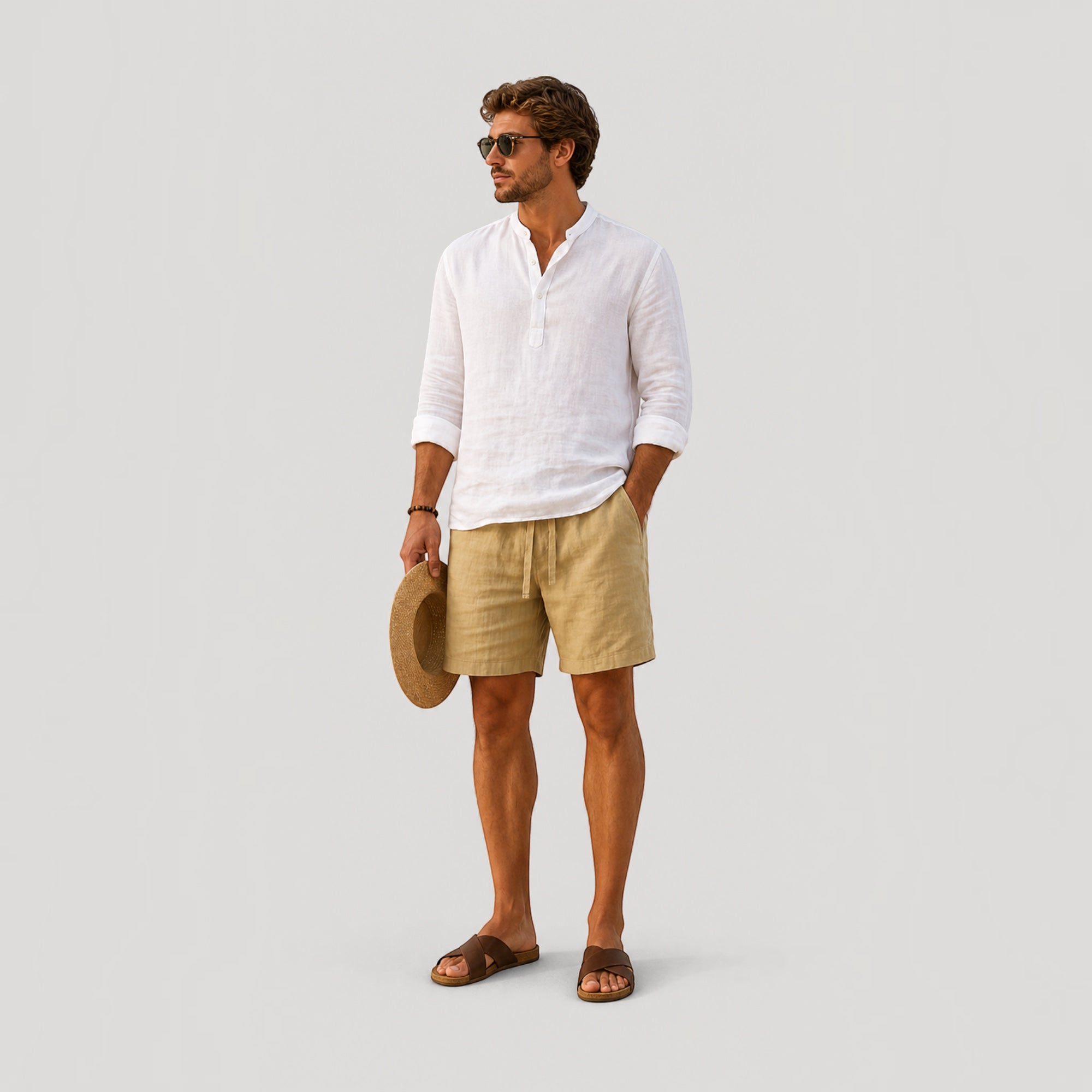 Ellmont London | Men’s Linen Shorts Essentials  Lightweight Summer Comfort Fit