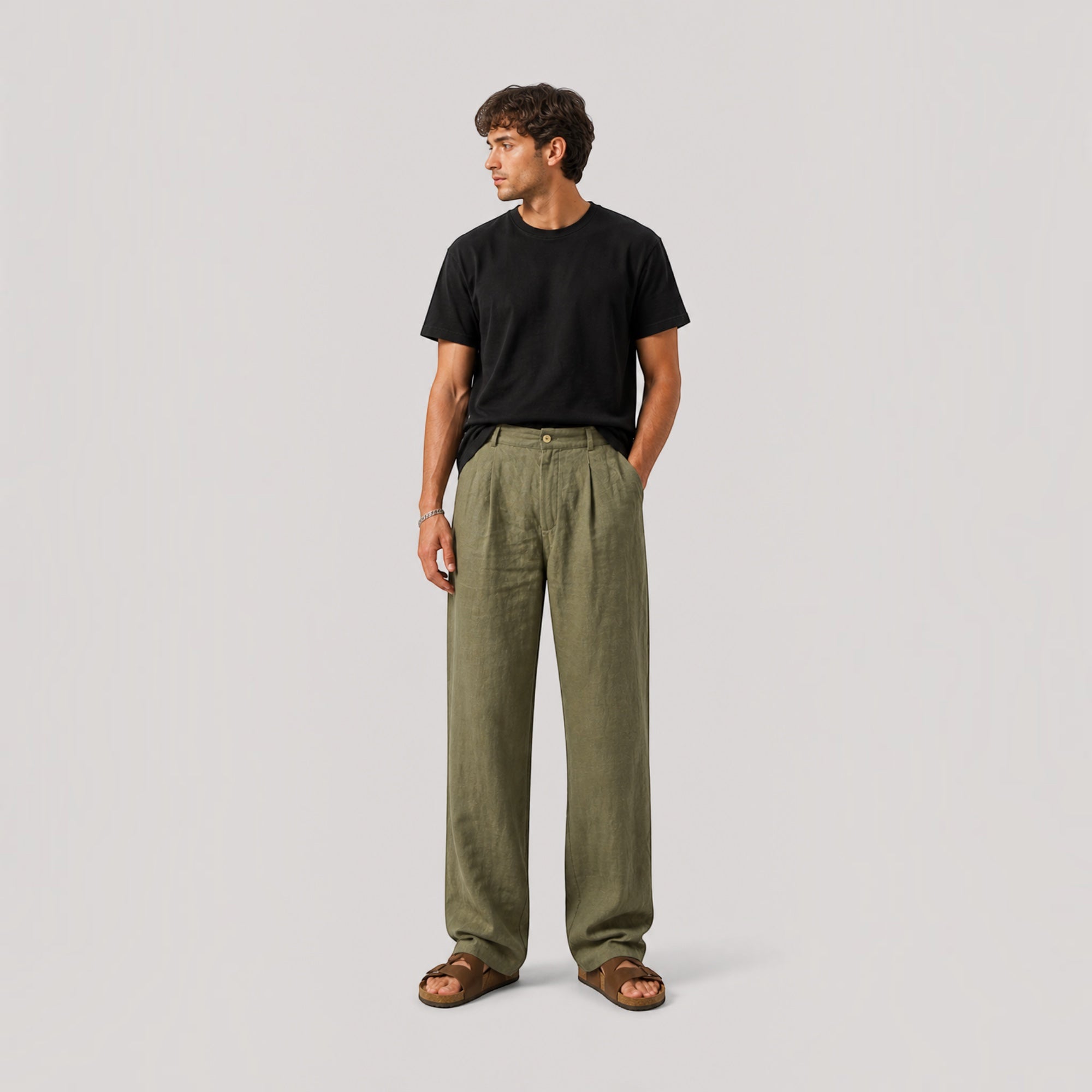 Ellmont London | Men’s Summer Pants Linen Blend Casual Comfort Fit