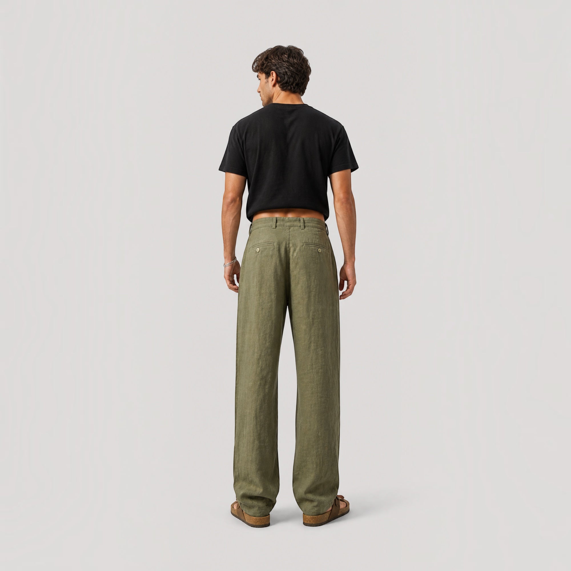 Ellmont London | Men’s Summer Pants Linen Blend Casual Comfort Fit