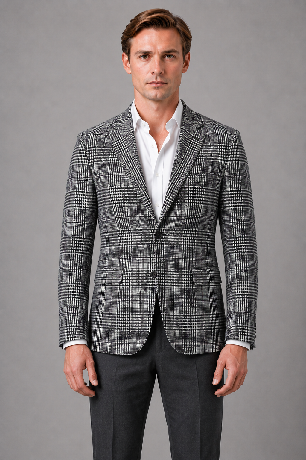 Men's Tailored Tweed Blazer – Smart Casual Jacket