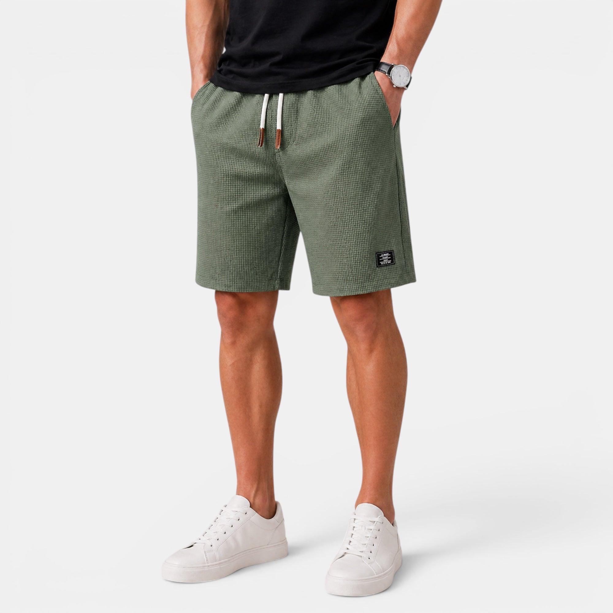 Ellmont London | Men's Relaxed Fit Elastic Waist Summer Shorts With Pockets