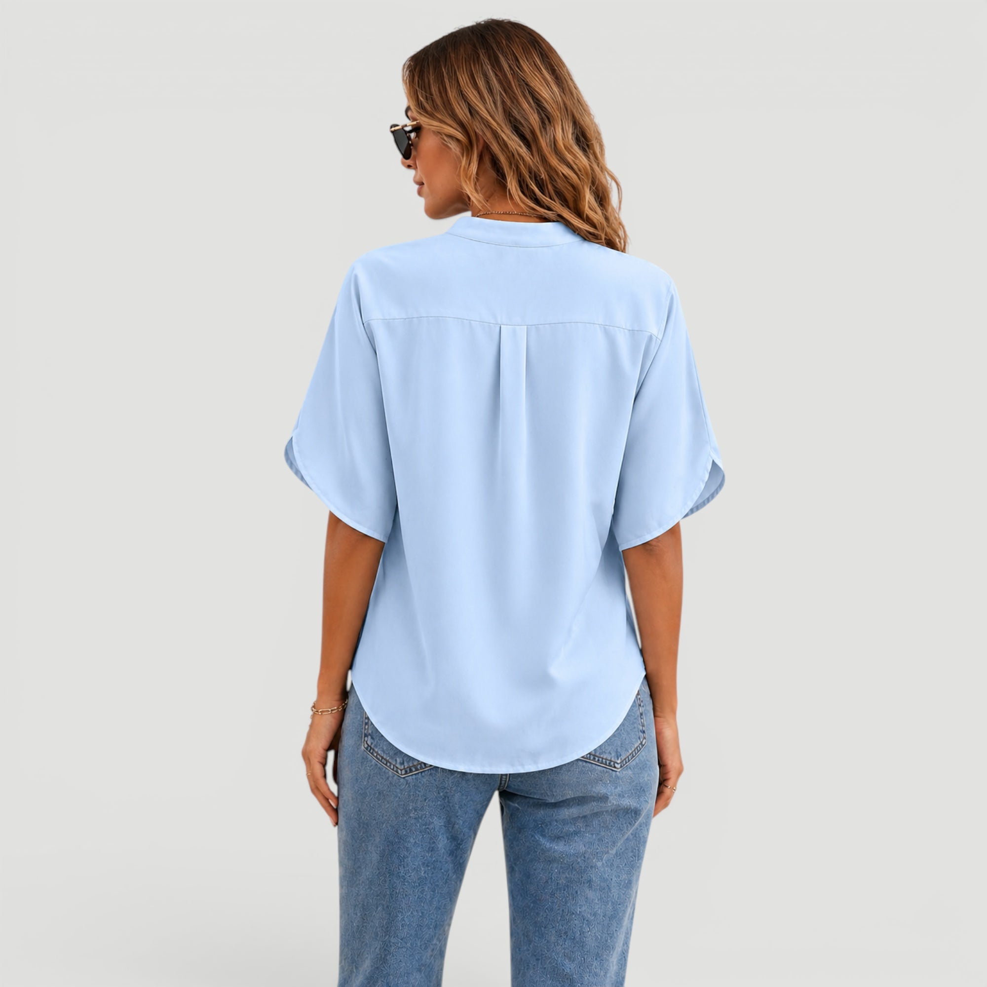 Ellmont London | Women’s Lightweight Blouse Elegant Short Sleeve