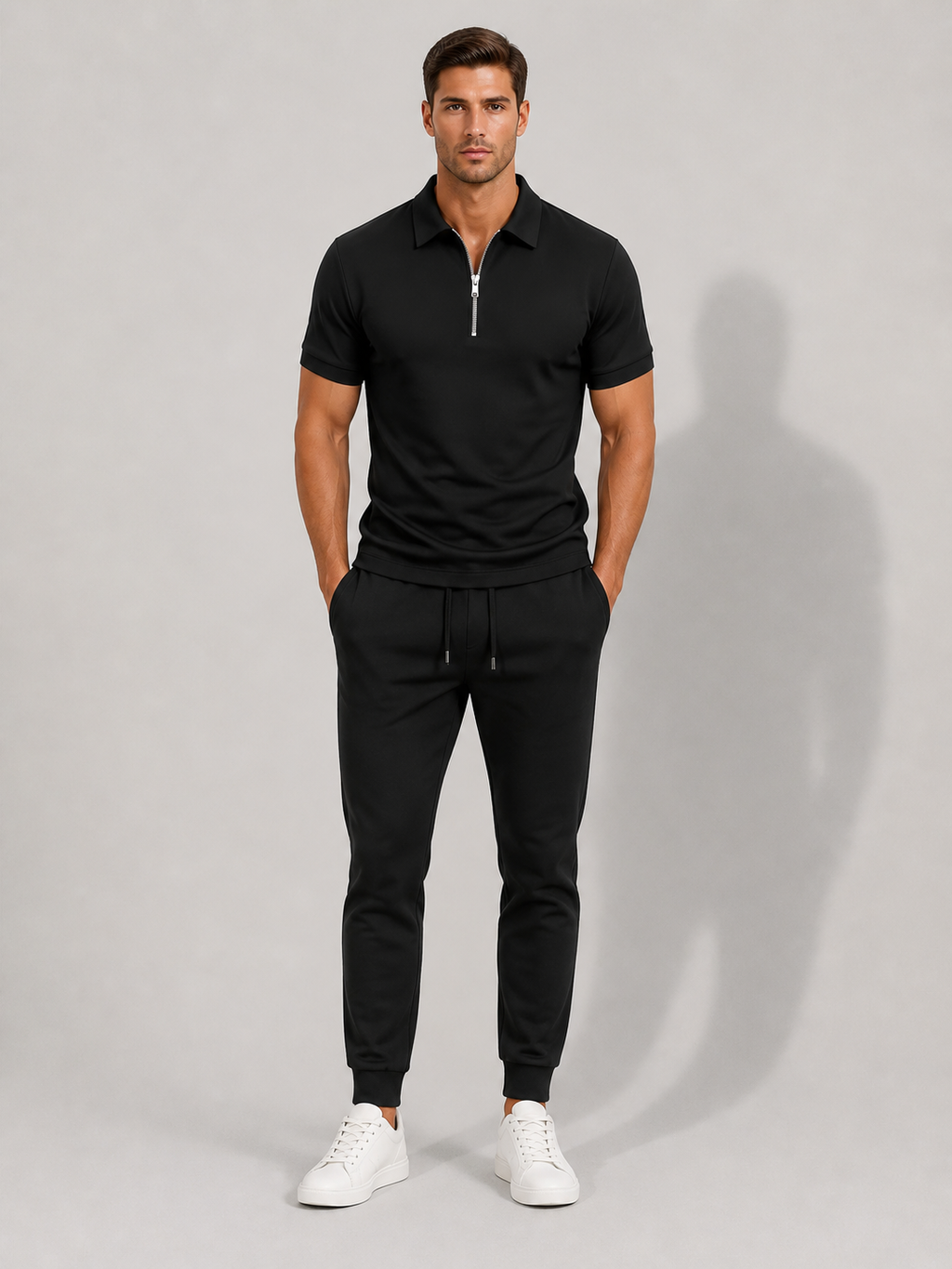 Ellmont London | Men’s Lightweight Zip Polo Shirt Everyday Style