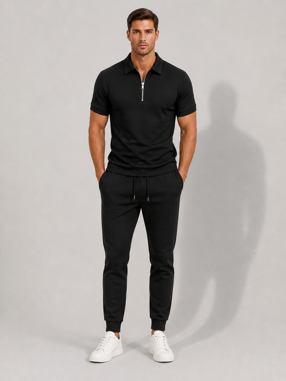 Ellmont London | Men’s Lightweight Zip Polo Shirt Everyday Style