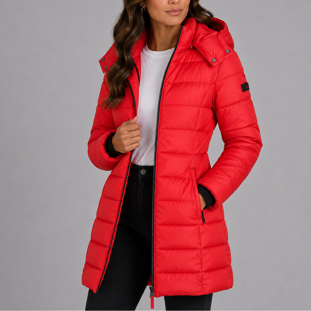 Amelia | Women's Long Hooded Puffer Jacket | Insulated Winter Coat